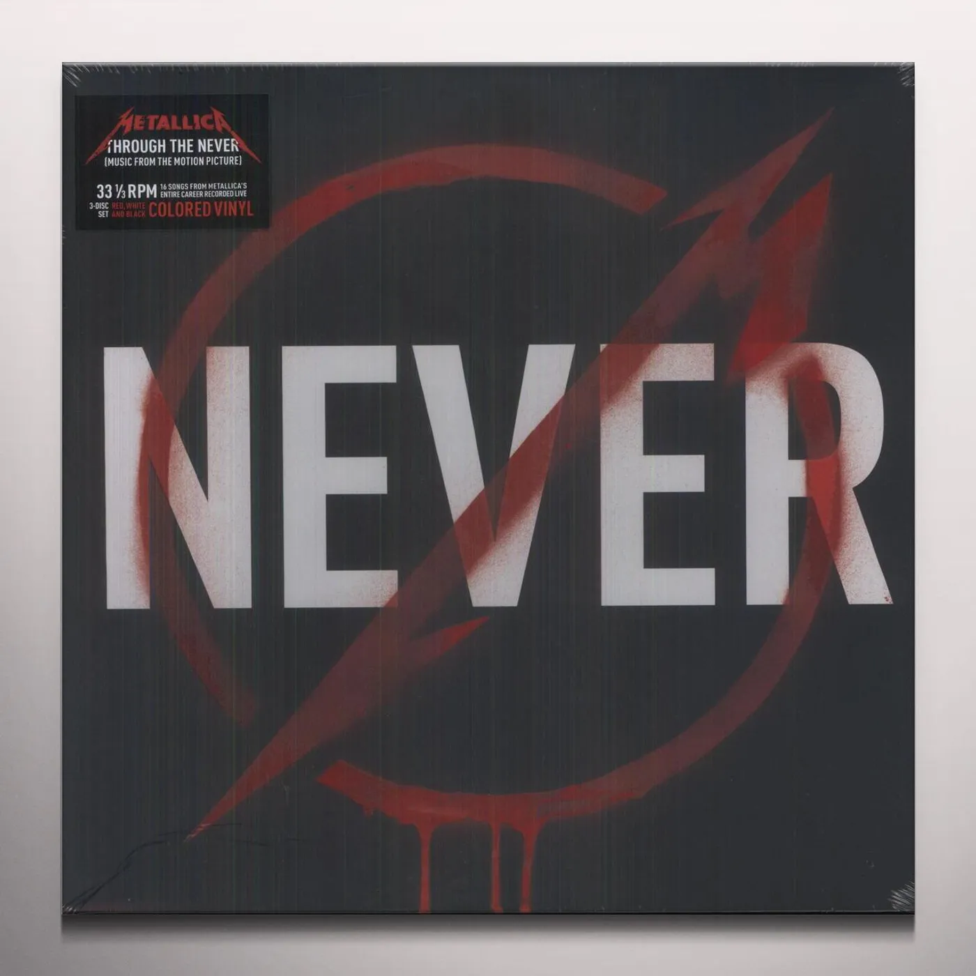 METALLICA THROUGH THE NEVER Vinyl Record - Red, White & Black Colored Triple Vinyl Edition