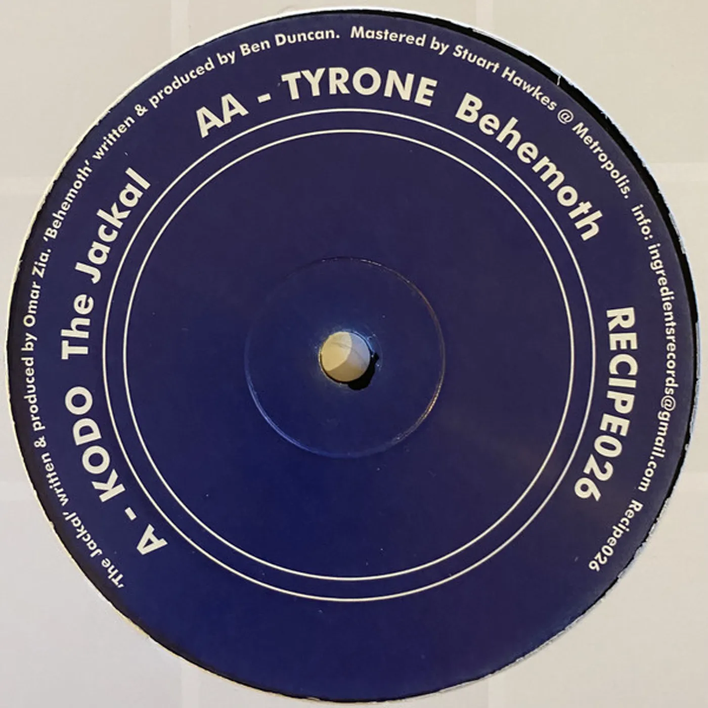 Kodo/Tyrone JACKAL/BEHEMOTH Vinyl Record
