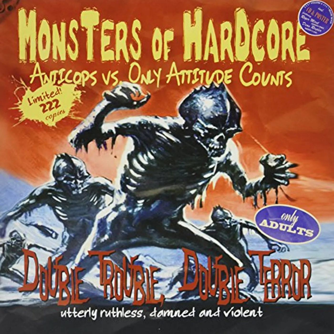Anticops/Only Attitude Counts Monsters Of Hardcore Vinyl Record