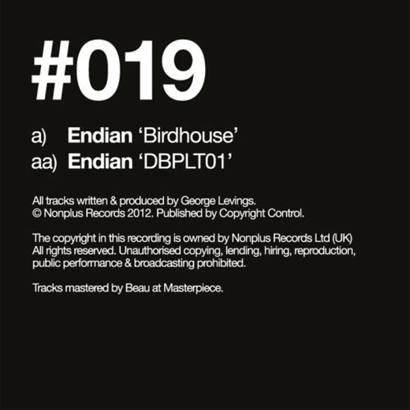 Endian BIRDHOUSE Vinyl Record
