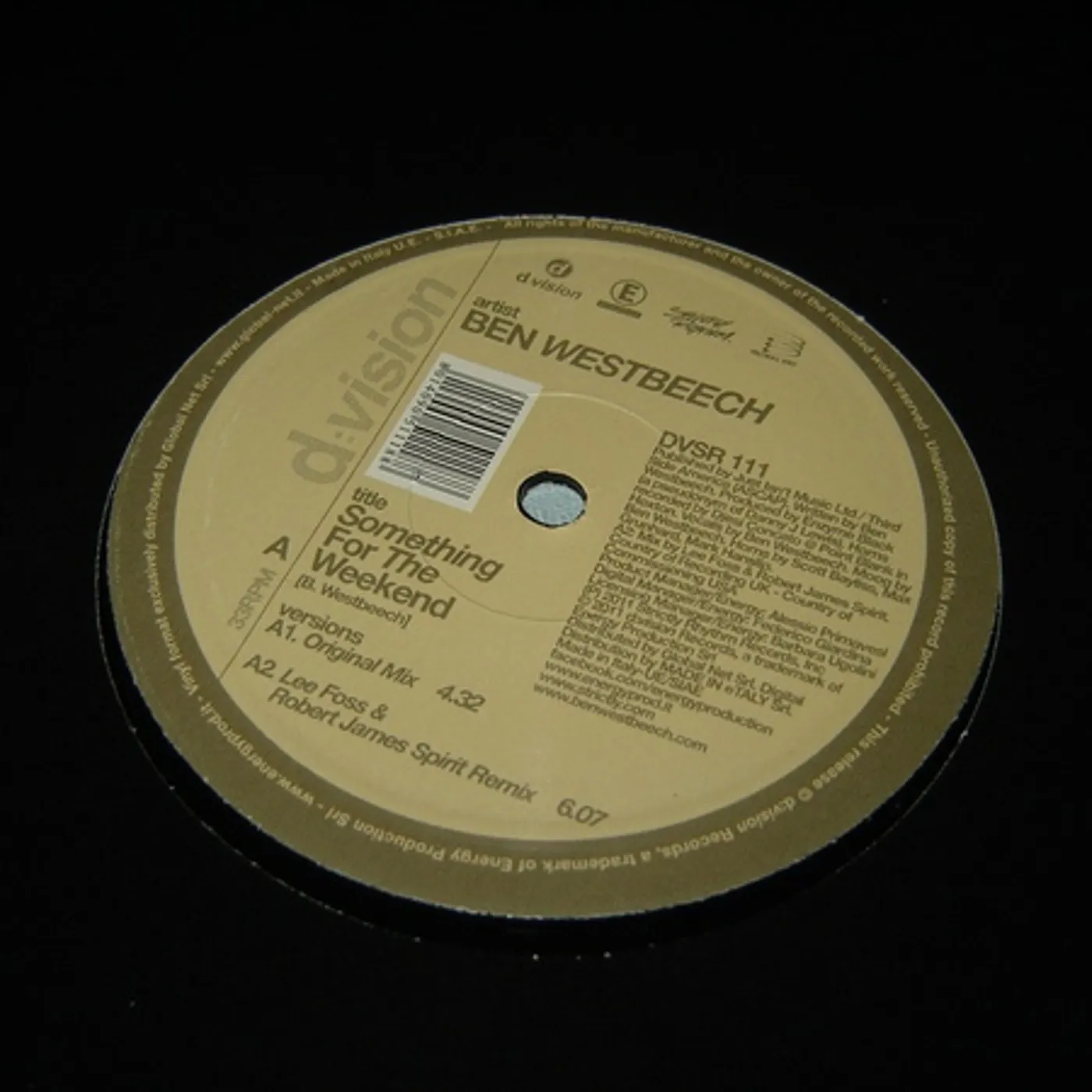 Ben Westbeech Something for the Weekend Vinyl Record