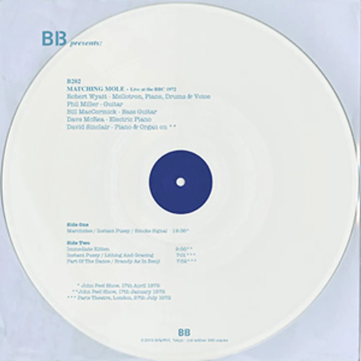 Matching Mole BBC 1972 Vinyl Record