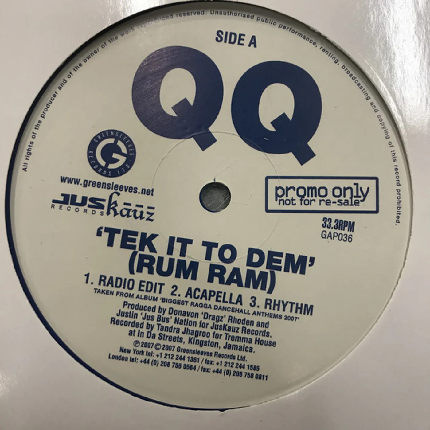 QQ TEK IT TO DEM Vinyl Record