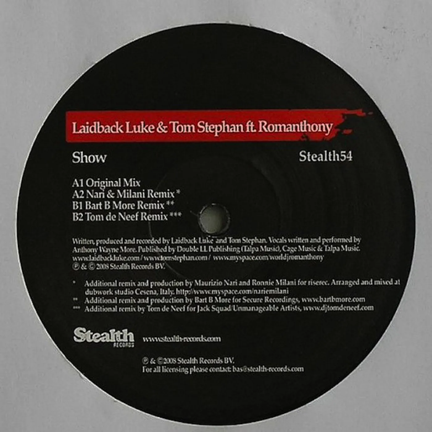 Laidback Luke & Tom Stephan Show Vinyl Record