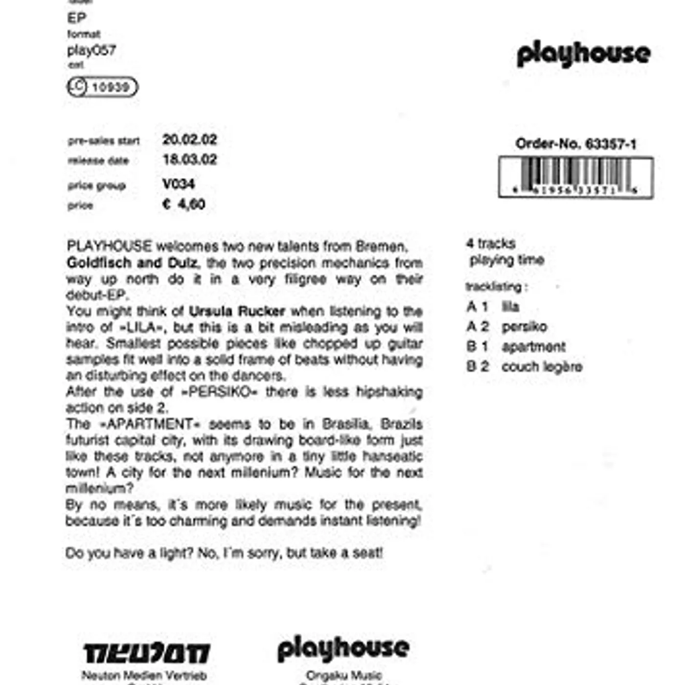 Goldfish & Dulz LILA Vinyl Record