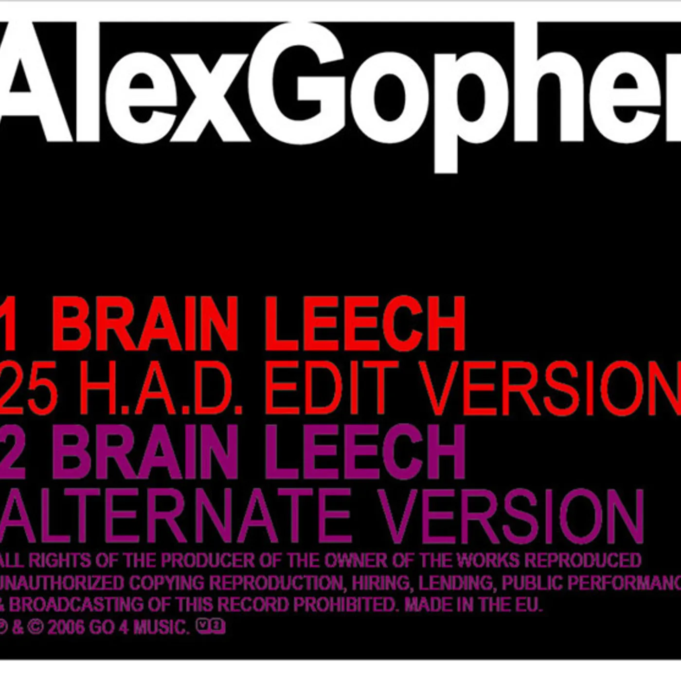 Alex Gopher Brain Leech Vinyl Record