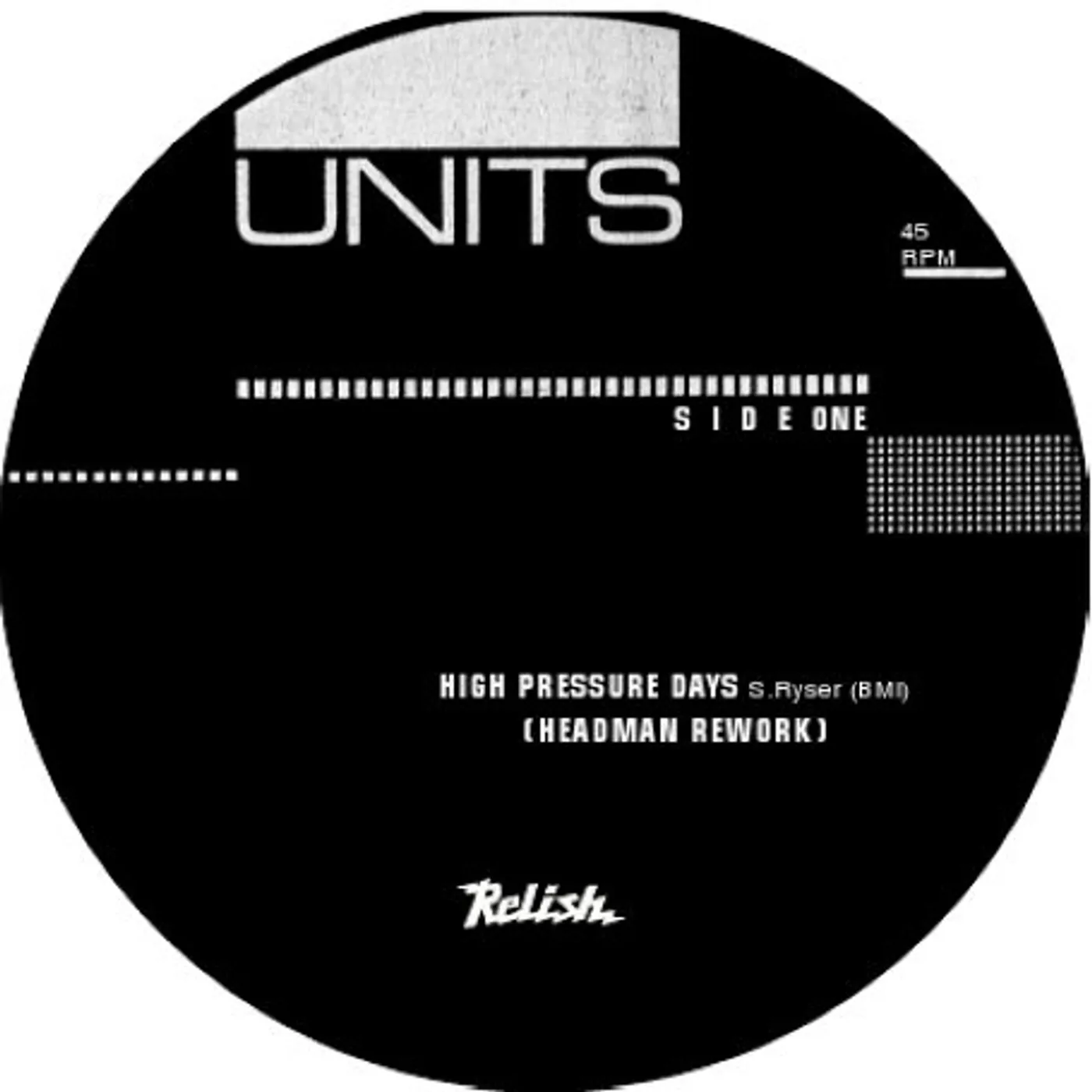 Units HIGH PRESSURE DAYS (HEADMAN REWORK) Vinyl Record - Sweden Release