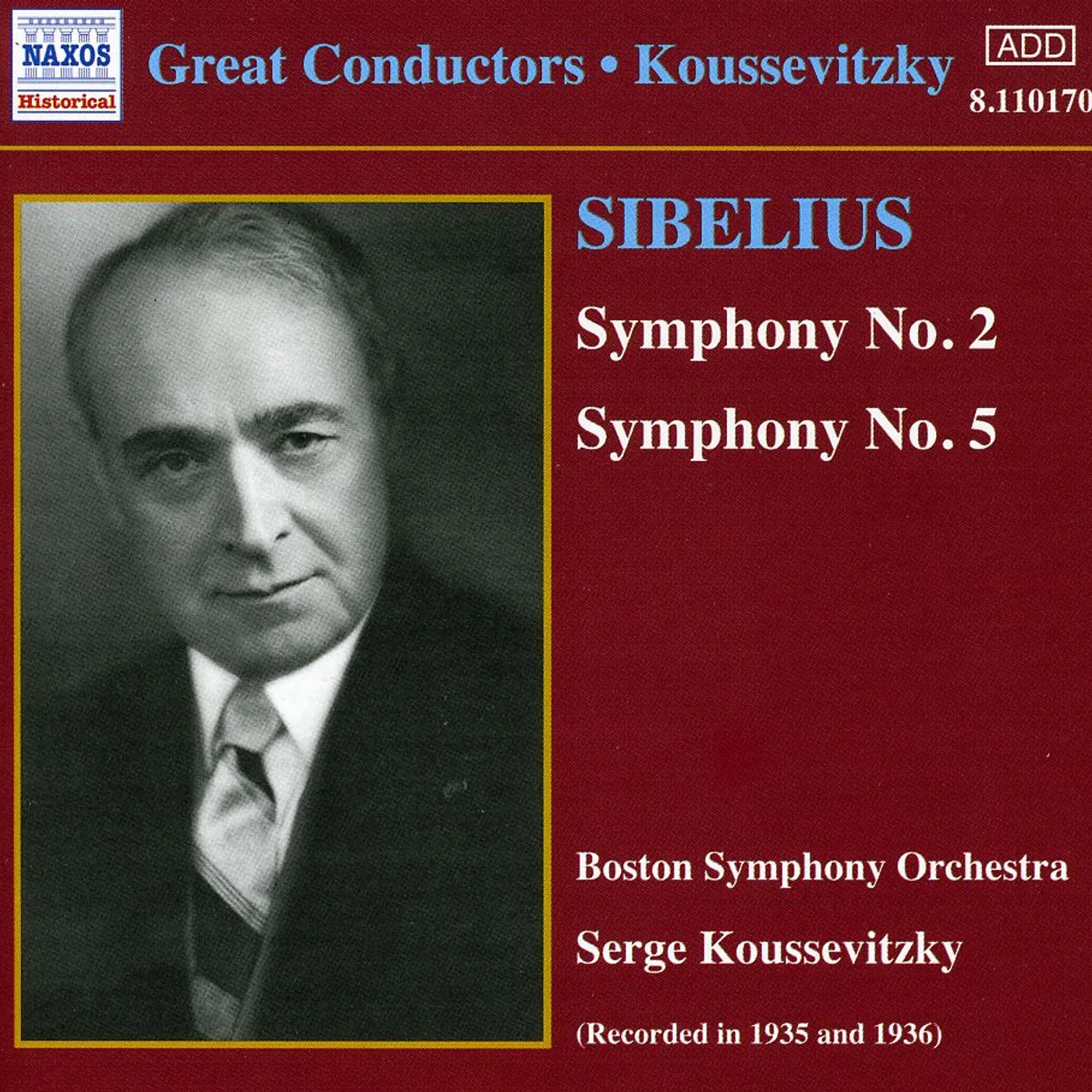 J. Sibelius SYMPHONIES NO. 2 & 5 CD