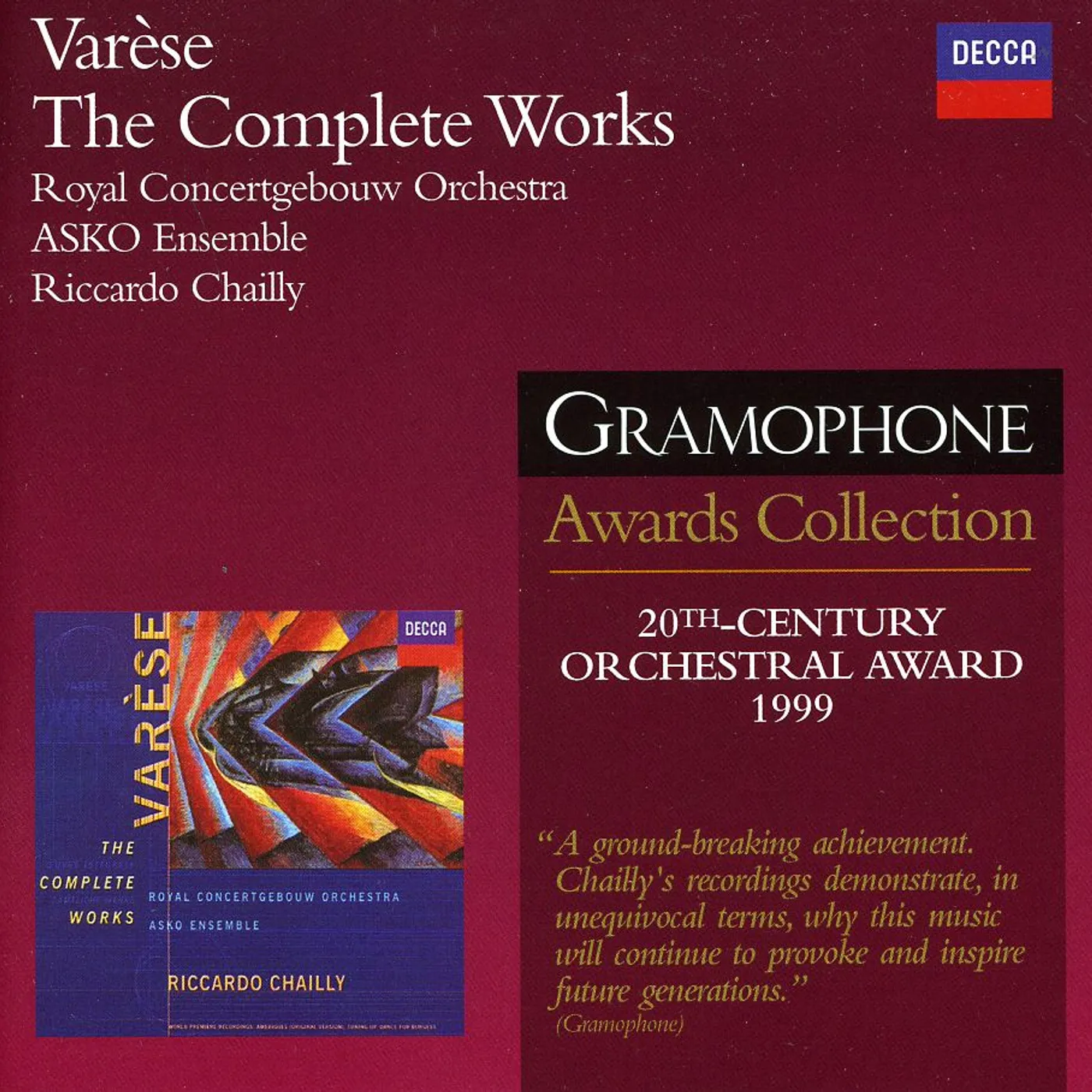 Varèse ORCH WRKS (COMP)/CHAILLY DGR2 CD