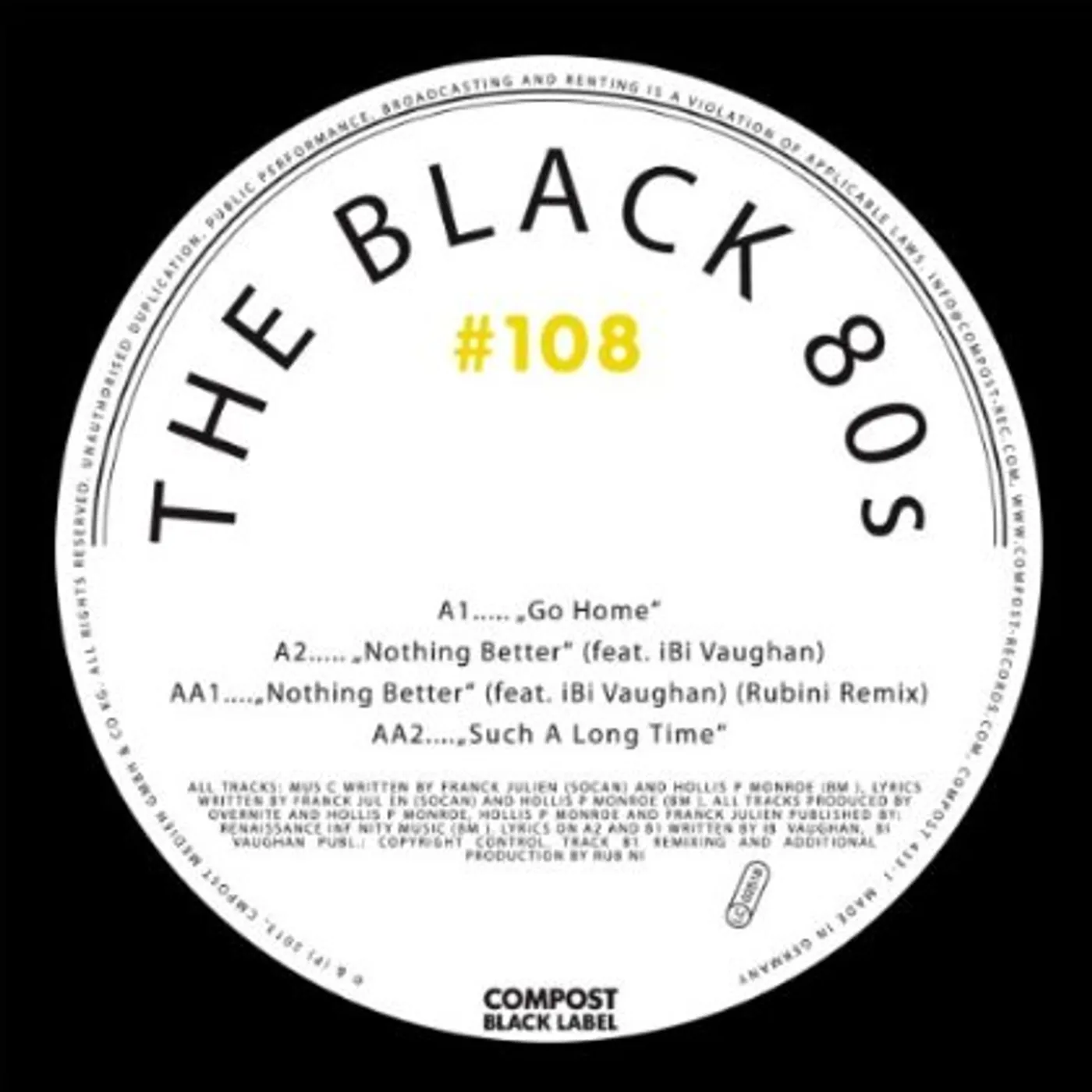 The Black 80s COMPOST BLACK LABEL 108 Vinyl Record