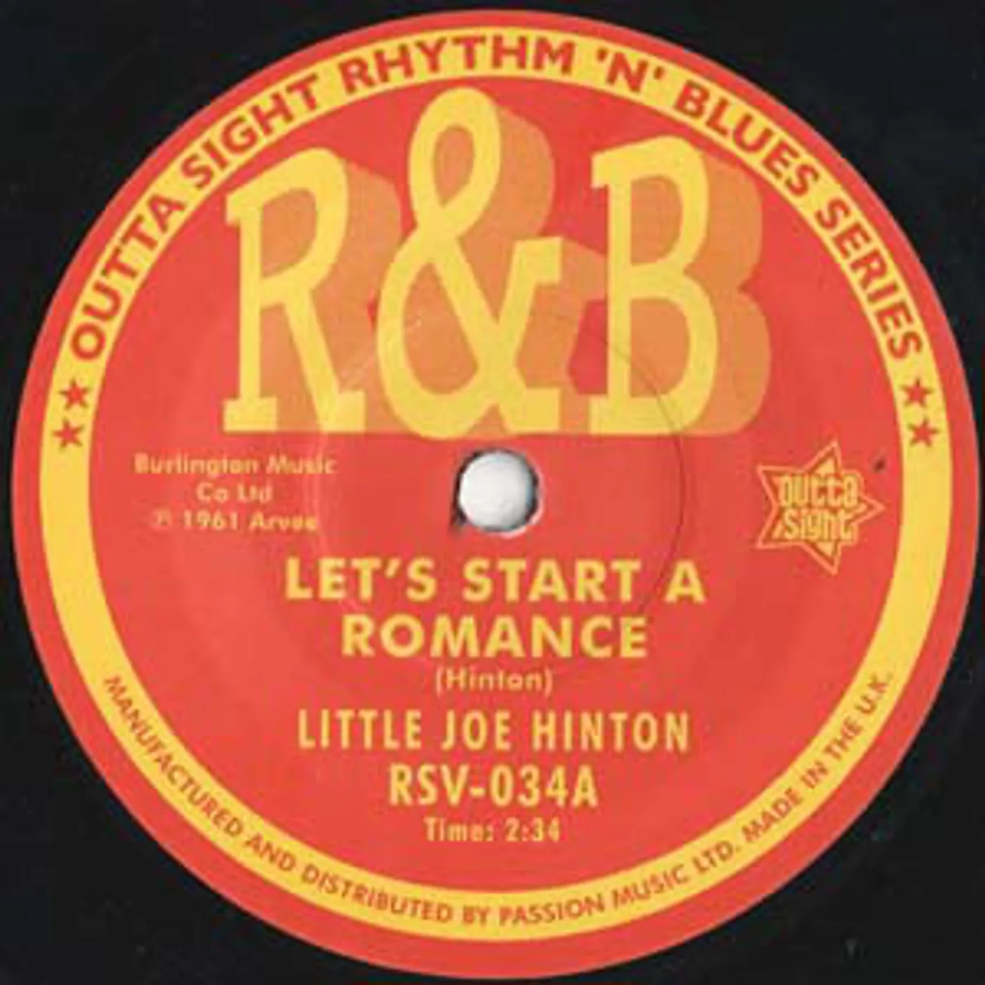 Little Joe Hinton LET'S START A ROMANCE/I WON'T BE YOUR FOOL Vinyl Record