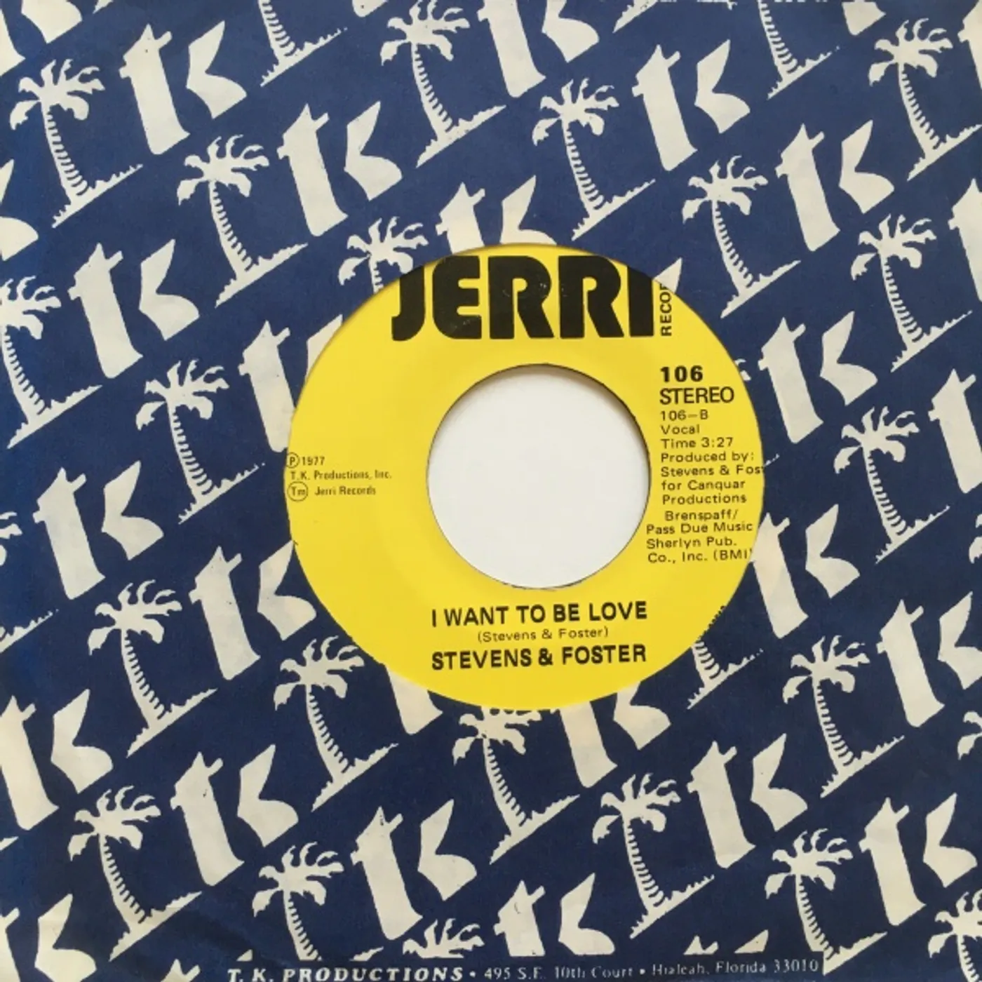 Stevens & Fosters I WANT TO BE LOVE/WHAT WOULD I HAVE Vinyl Record - UK Release