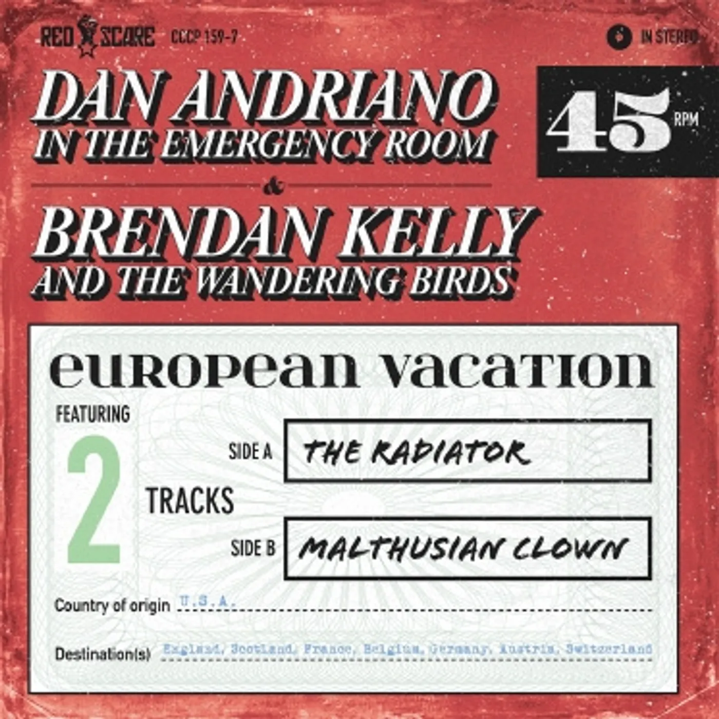 Brendan Kelly / Dan Andriano European Vacation Vinyl Record