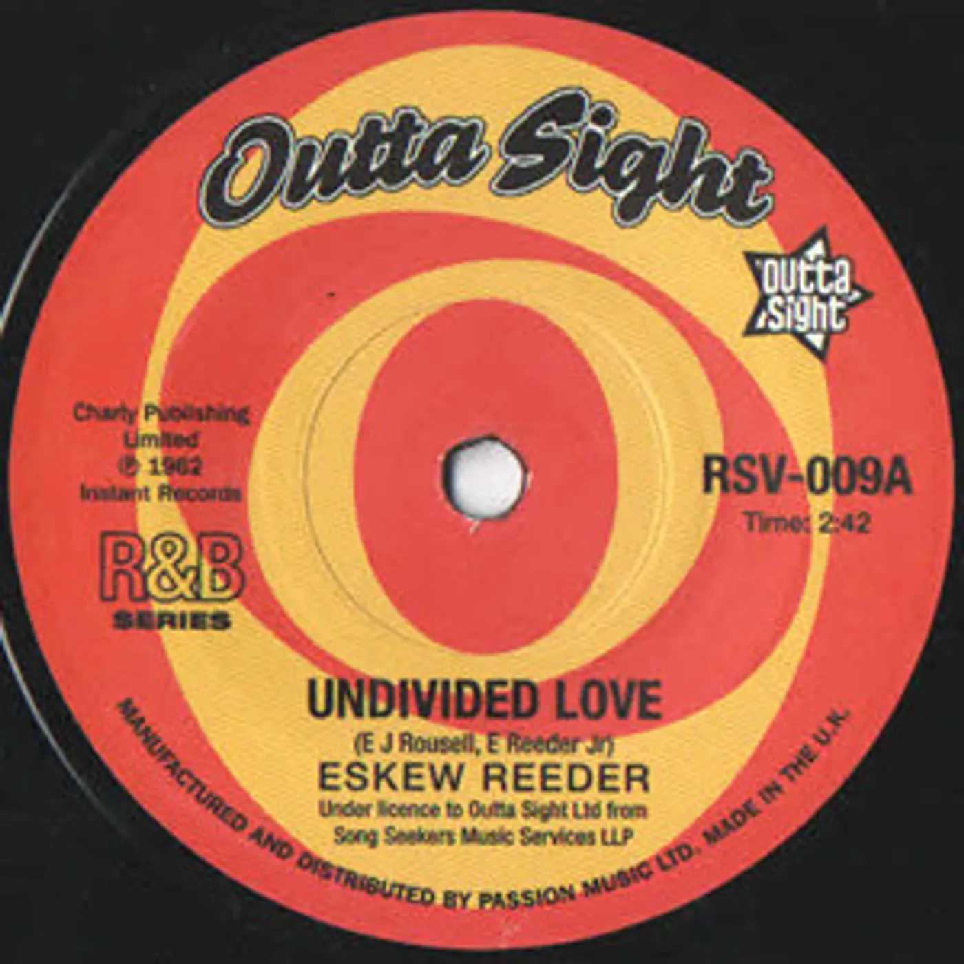 Eskew/Benny Spellman Reeder UNDIVIDED LOVE/FORTUNE TELLER Vinyl Record