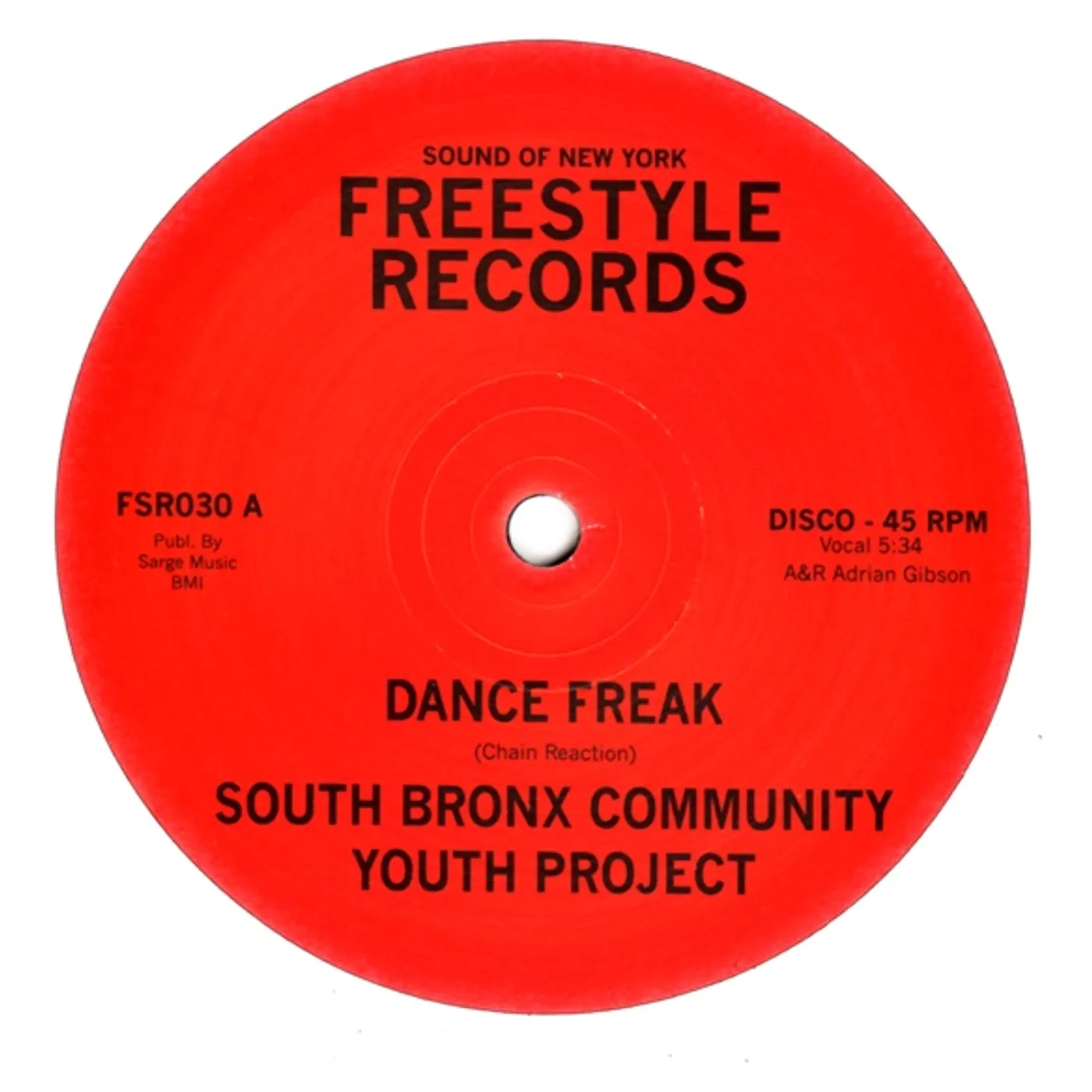 South Bronx Community Youth Project DANCE FREAK Vinyl Record - UK Release