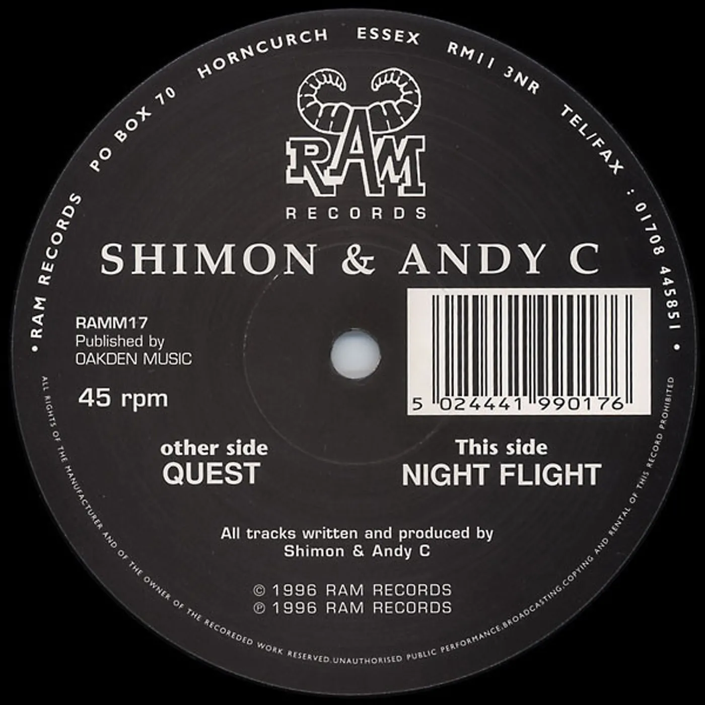 Shimon & Andy C QUEST/NIGHFLIGHT Vinyl Record