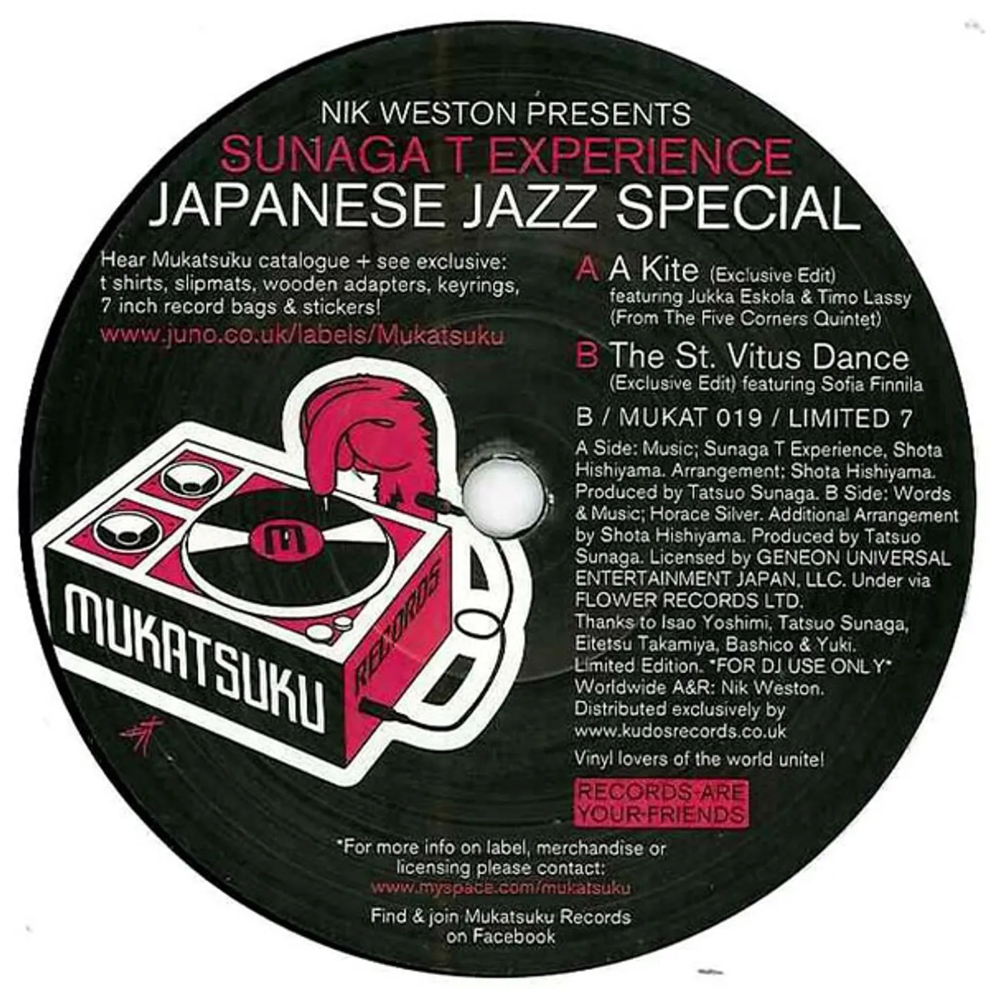 Nik Weston Presents Sunaga T Experience JAPANESE JAZZ SPECIAL Vinyl Record - UK Release