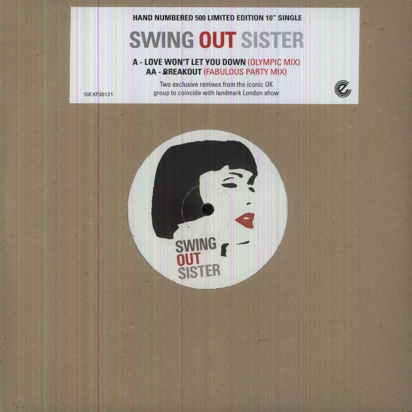 Swing Out Sister LOVE WON'T LET ME DOWN Vinyl Record - 10 Inch Single, UK Release