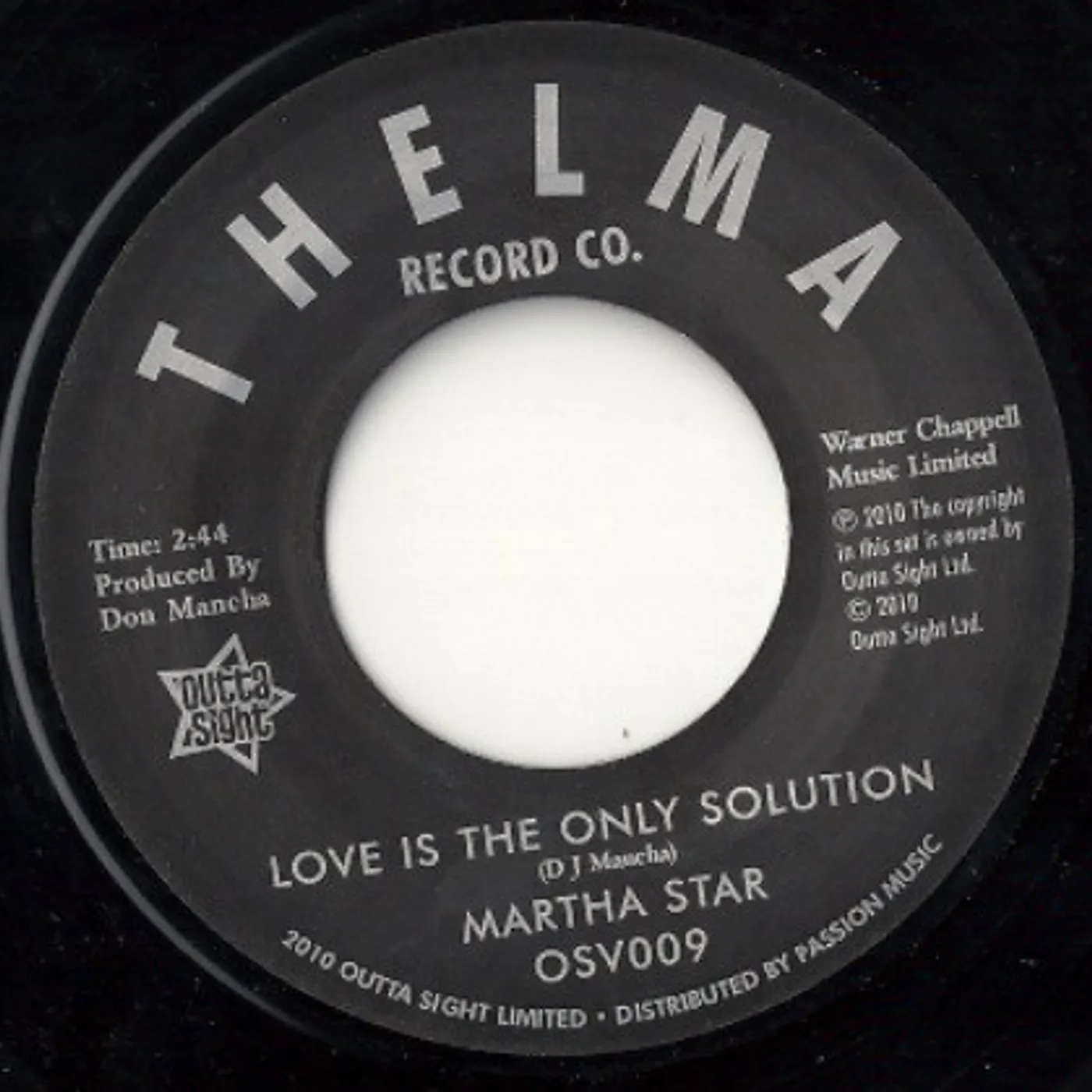 Martha Star LOVE IS THE ONLY SOLUTION/NO PART TIME LOVE FOR ME Vinyl Record