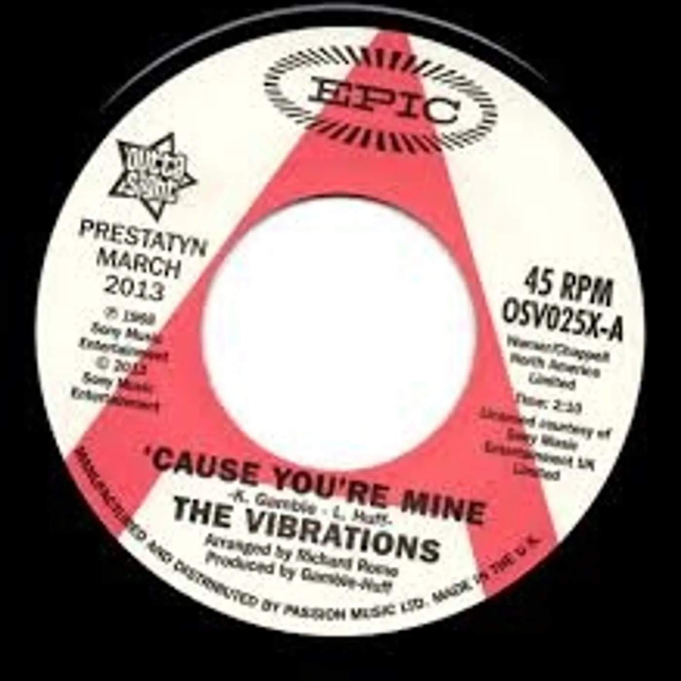 The Vibrations CAUSE YOU'RE MINE/FOLLOW YOUR HEART Vinyl Record - UK Release