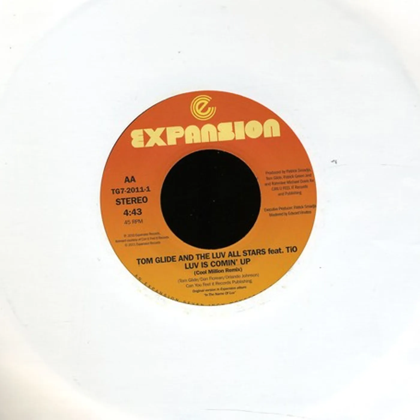 Tom Glide & The Love All Stars LUV IS COMING/LUV IS COMING REMIX Vinyl Record