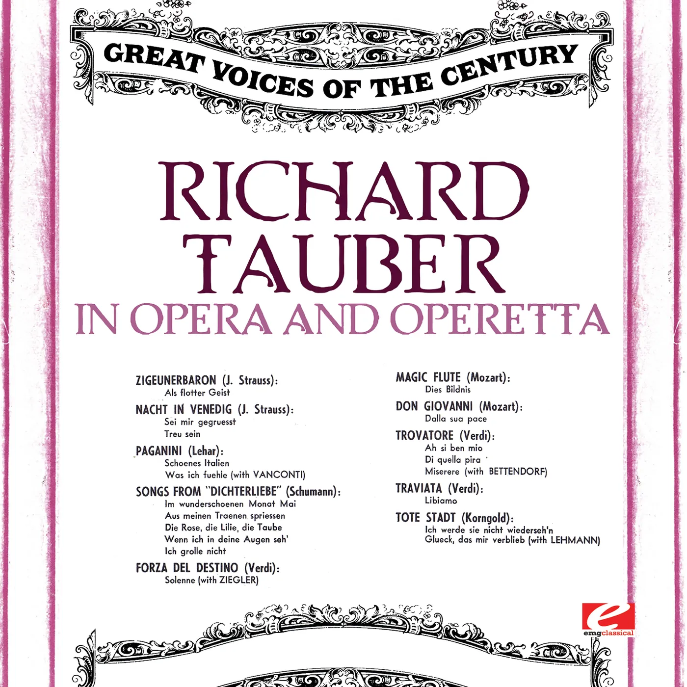 Richard Tauber IN OPERA & OPERETTA CD