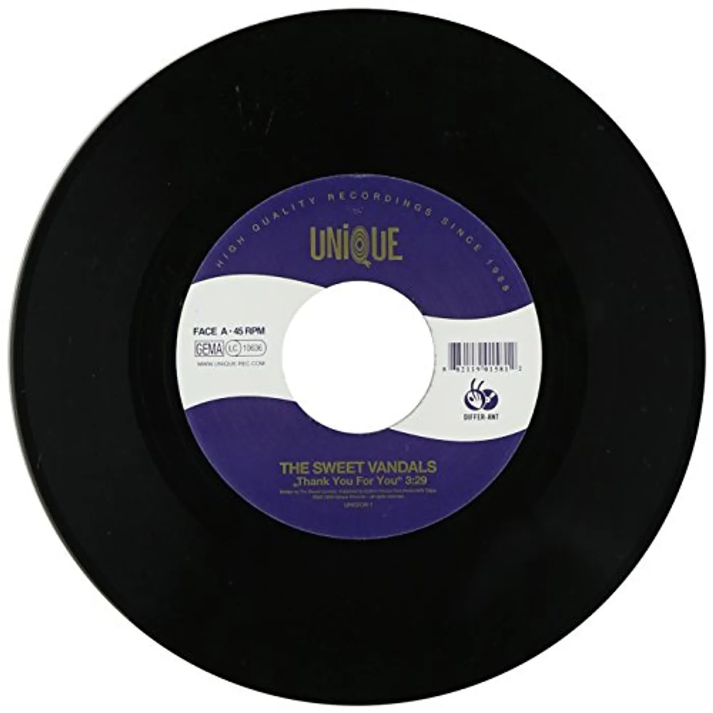 The Sweet Vandals THANK YOU FOR YOU/LET'S HAVE SOME FUN Vinyl Record - UK Release