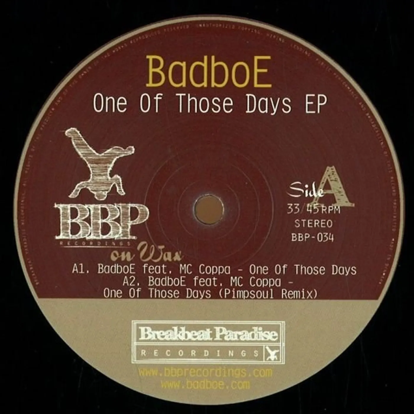 BadBoe ONE OF THOSE DAYS EP Vinyl Record - UK Release