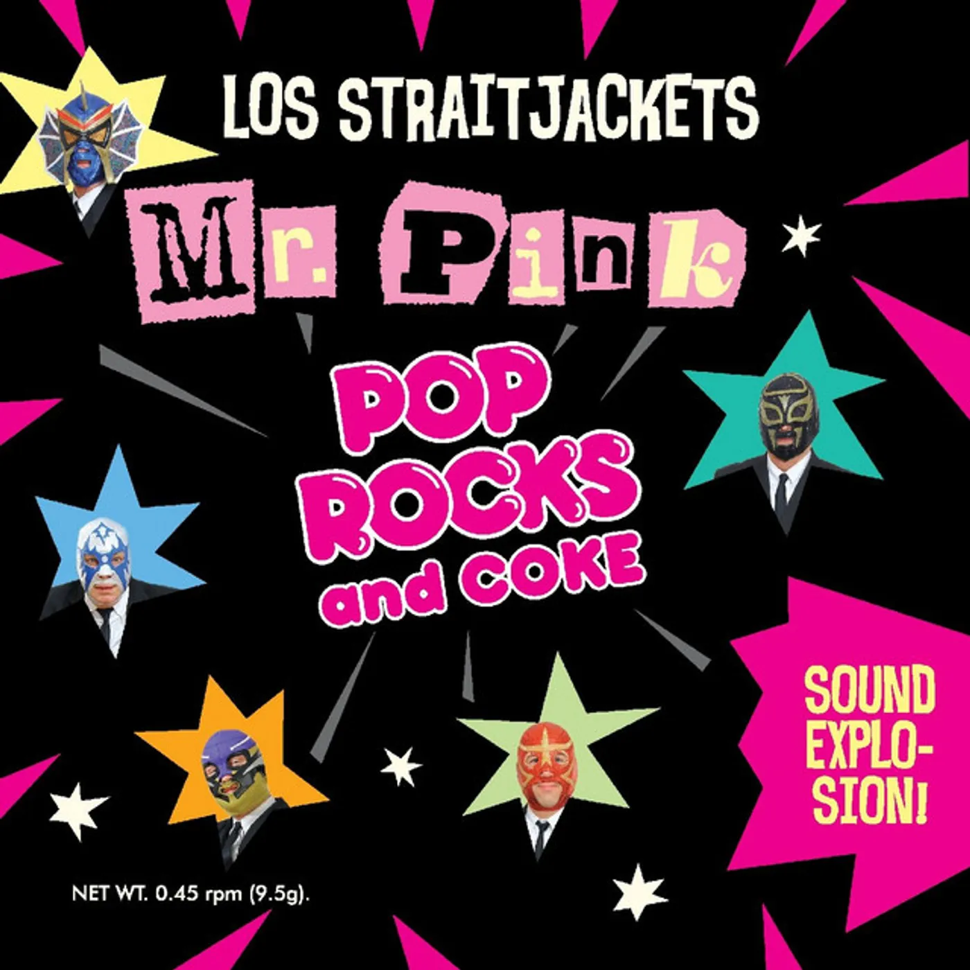 Los Straitjackets MR PINK B/W POP ROCKS Vinyl Record