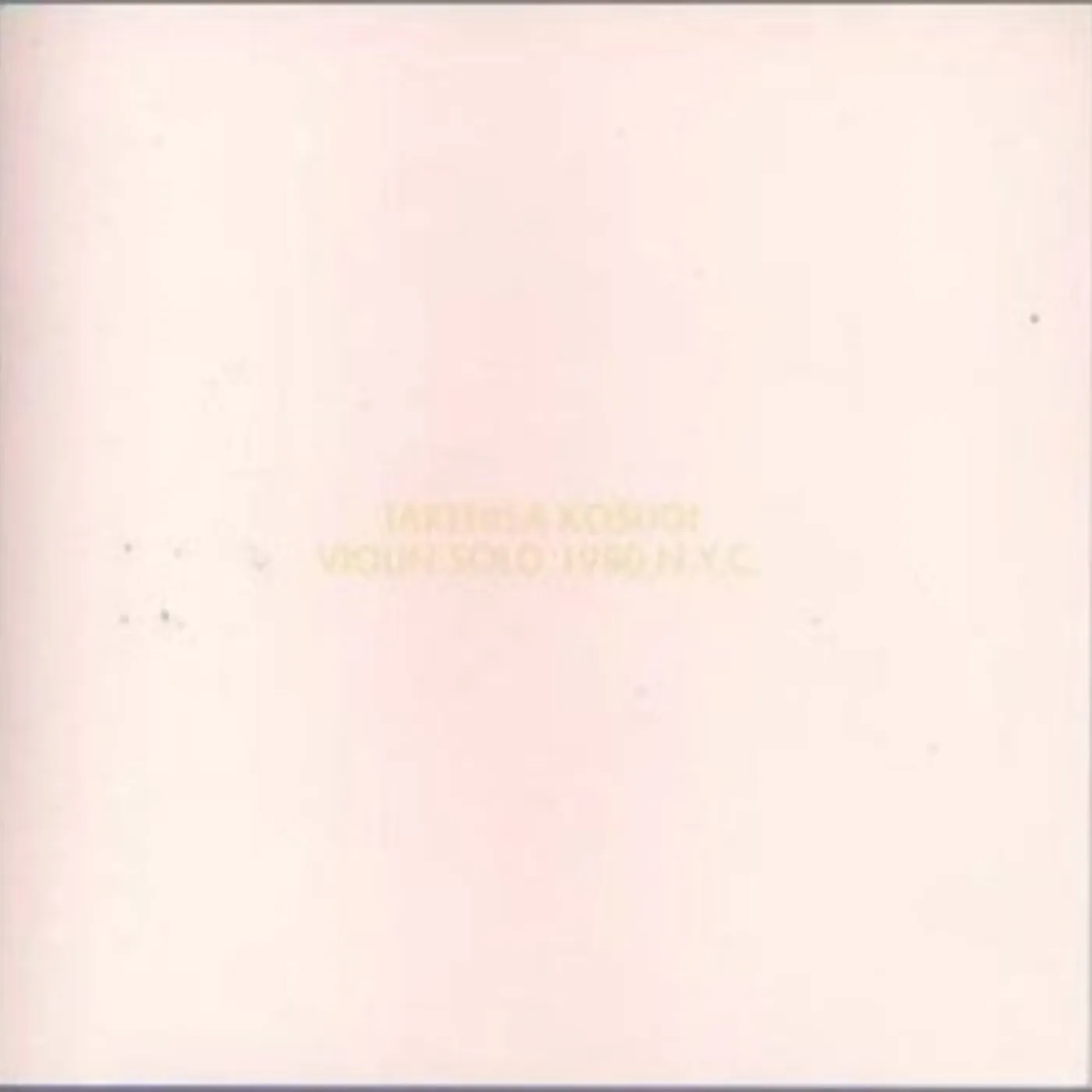 Takehisa Kosugi VIOLIN SOLO 1980 CD