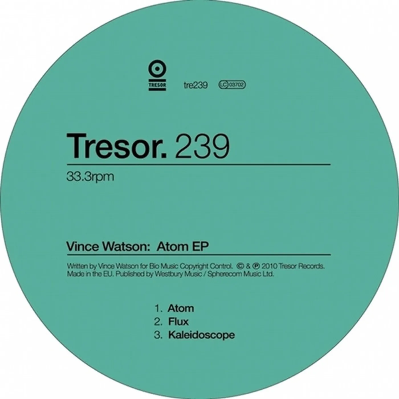 Vince Watson Atom Vinyl Record