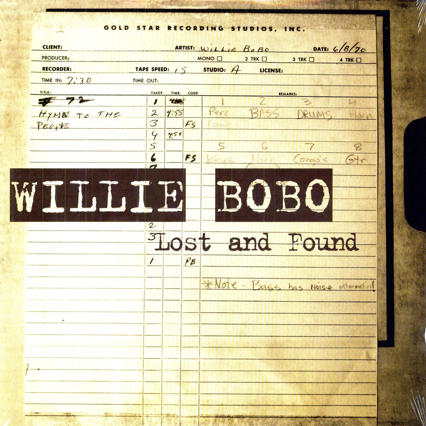 Willie Bobo LOST & FOUND Vinyl Record