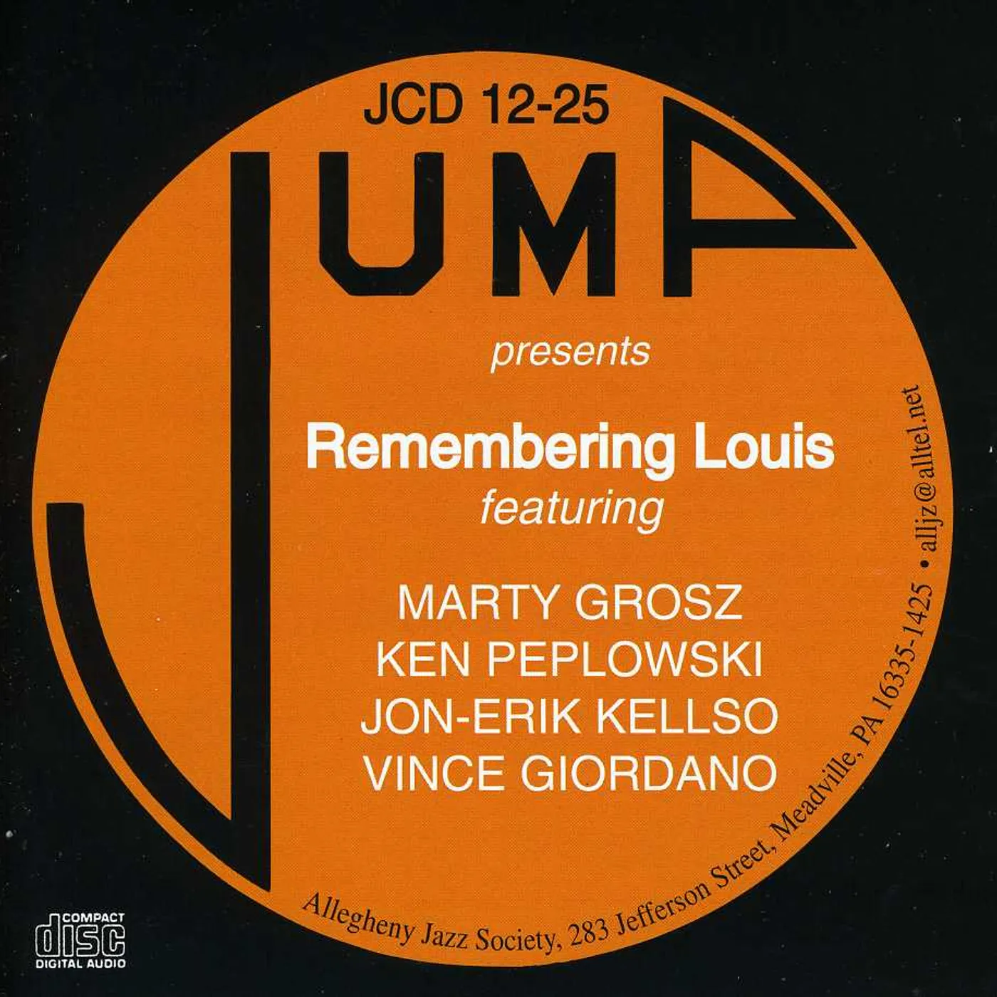 Marty Grosz REMEMBERING LOUIS W. JON CD