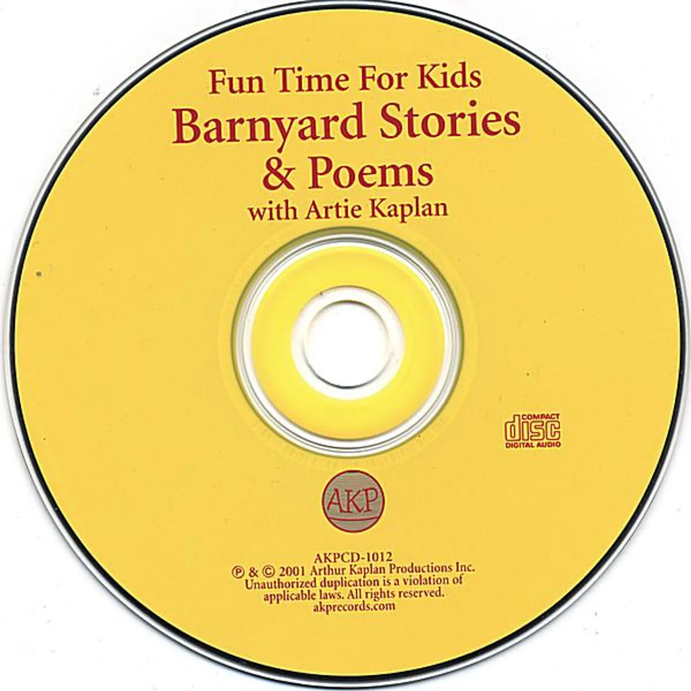Artie Kaplan BARNYARD STORIES & POEMS CD