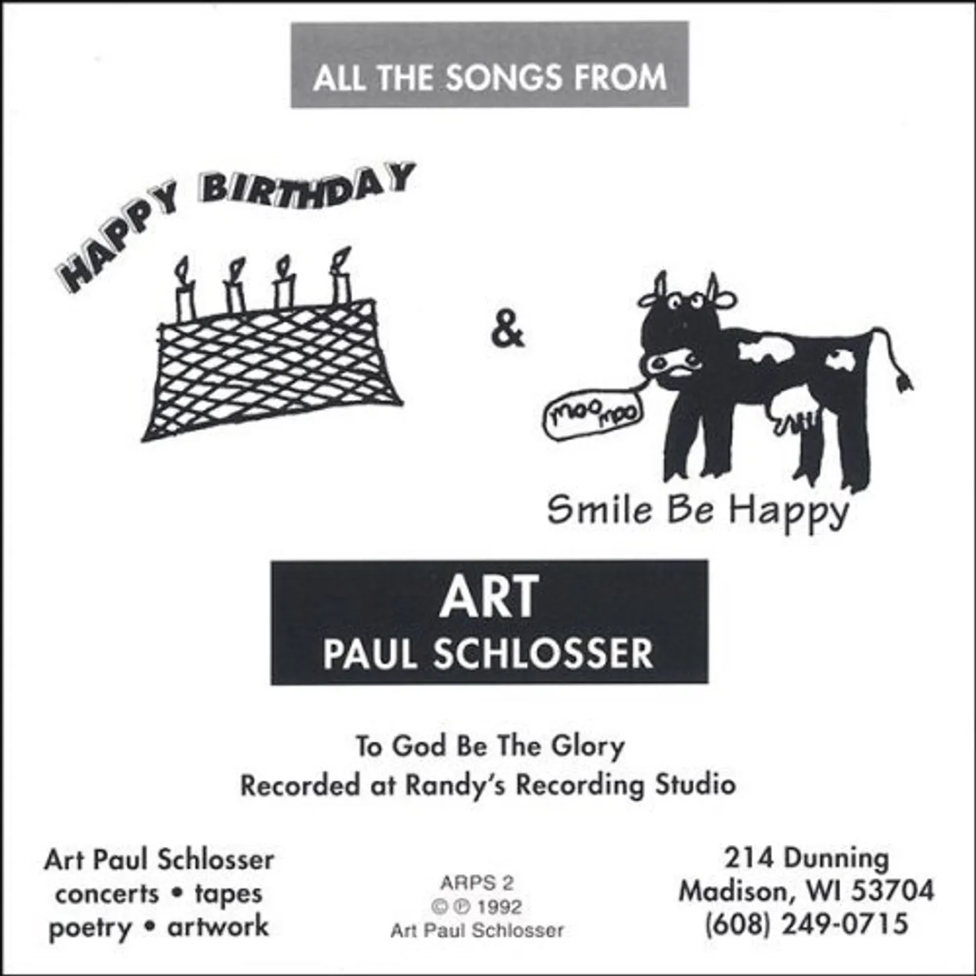 Art Paul Schlosser HAPPY BIRTHDAY & SMILE BE HAPPY CD