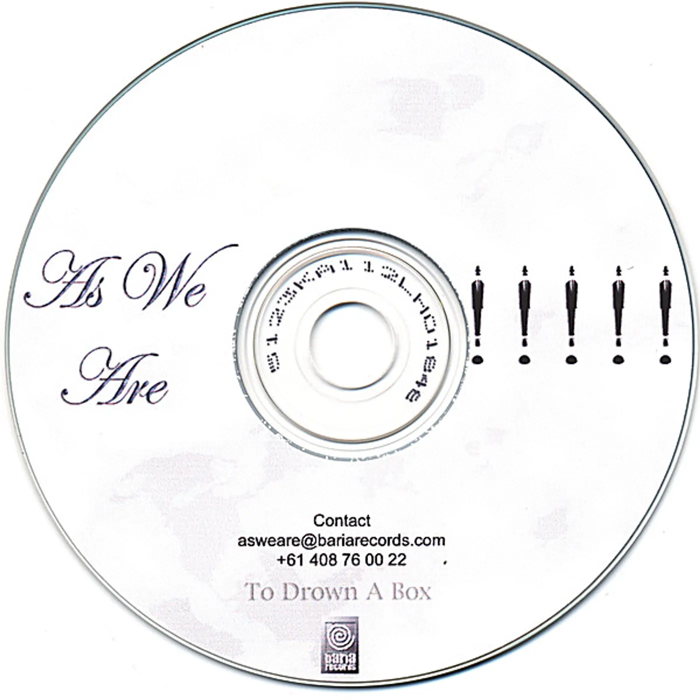 As We Are TO DROWN A BOX CD
