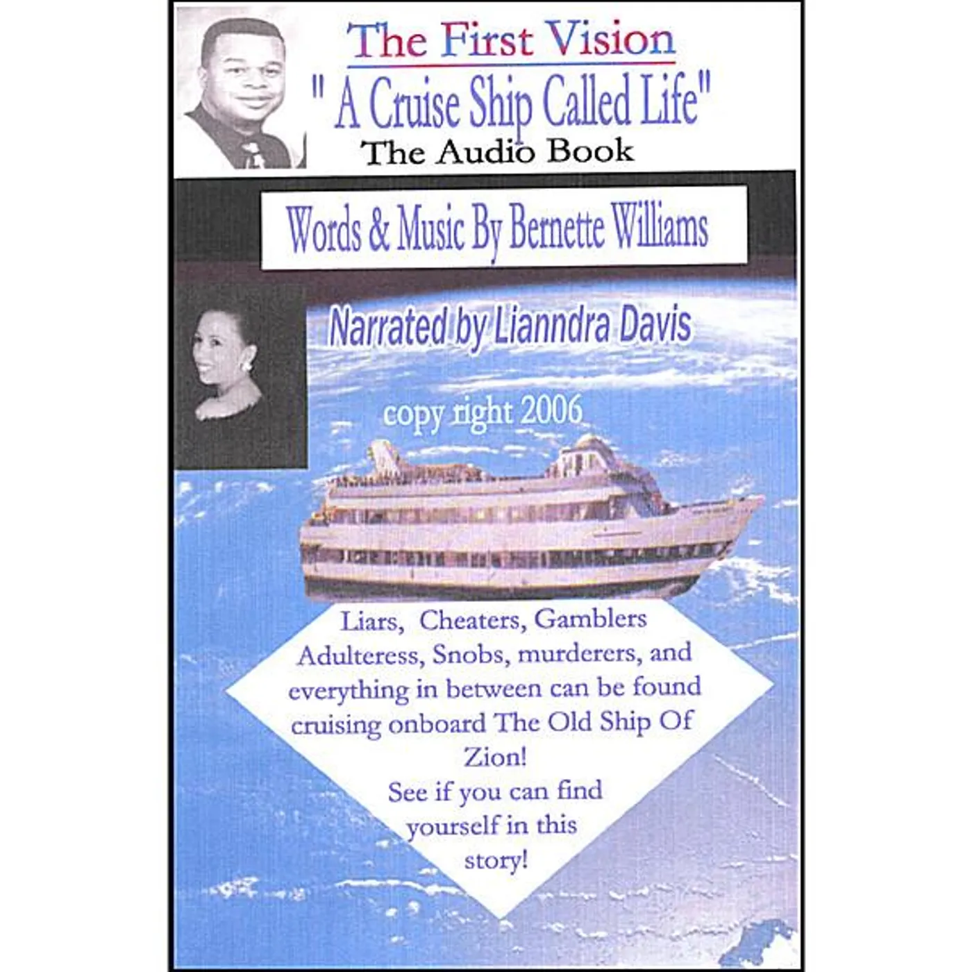 Bernette Williams CRUISE SHIP CALLED LIFE THE AUDIO BOOK CD