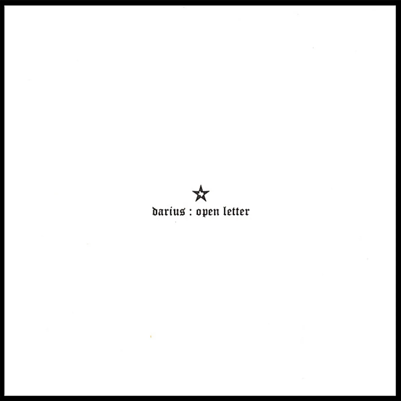 Dariustx OPEN LETTER CD