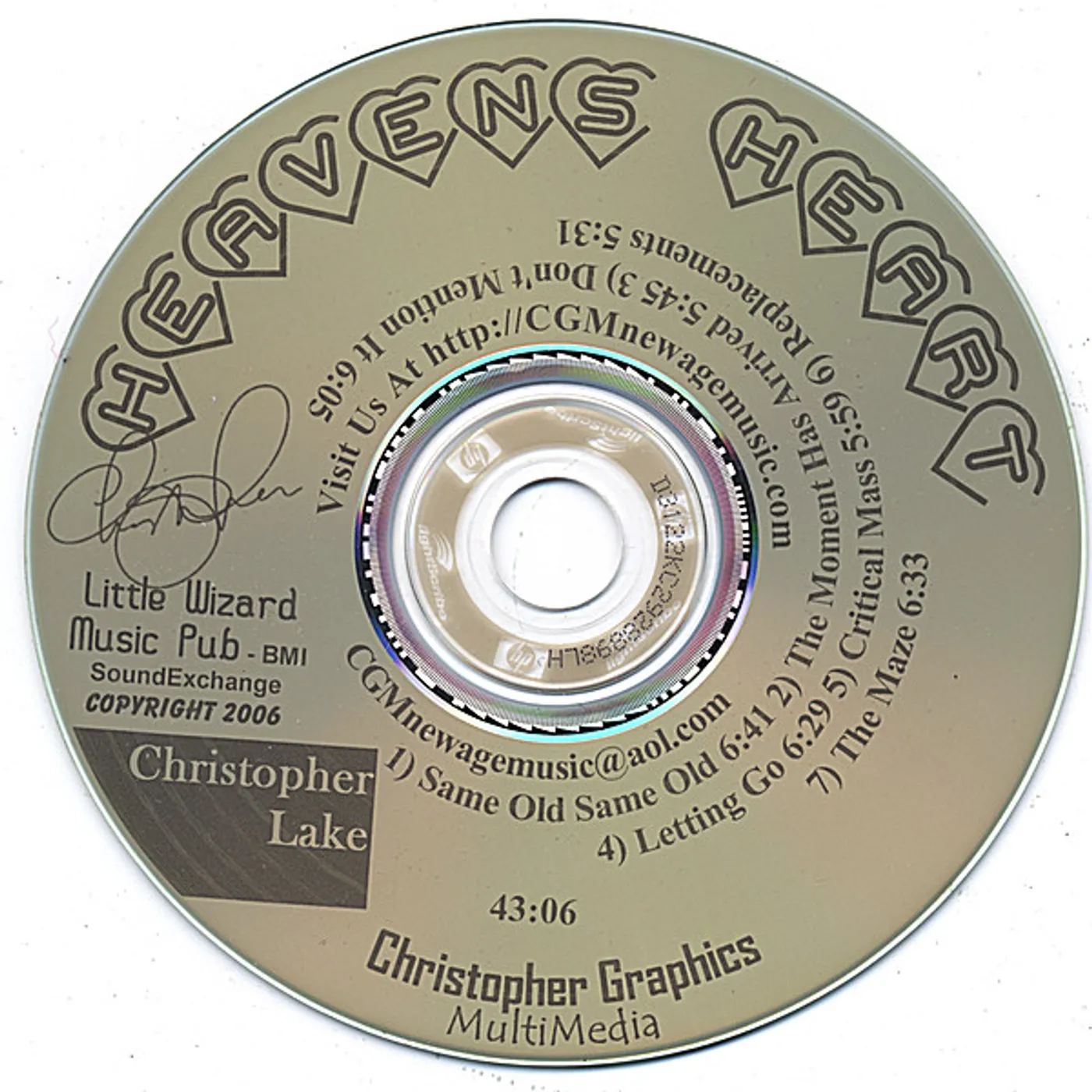 Christopher Lake HEAVENS HEART CD