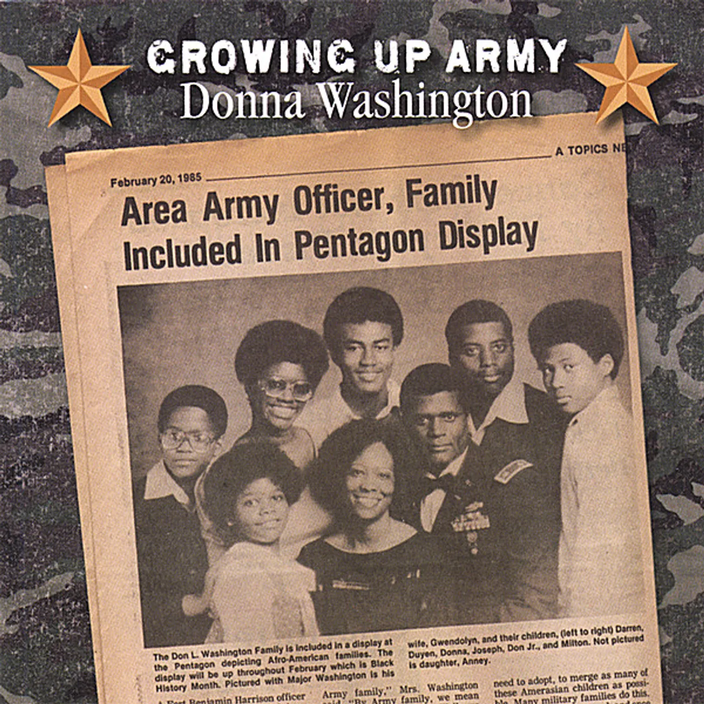 Donna Washington GROWING UP ARMY CD