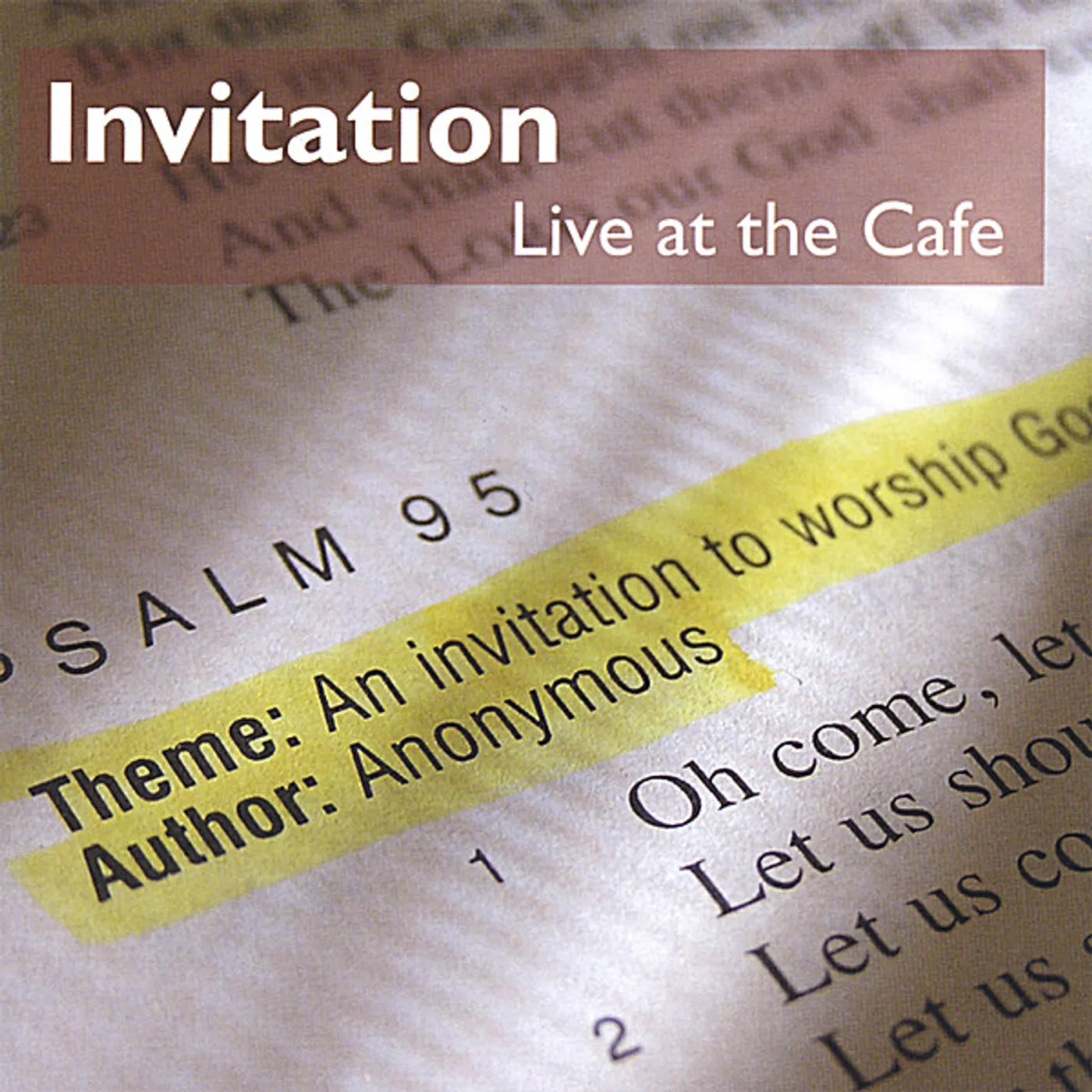 Invitation LIVE AT THE CAFE CD