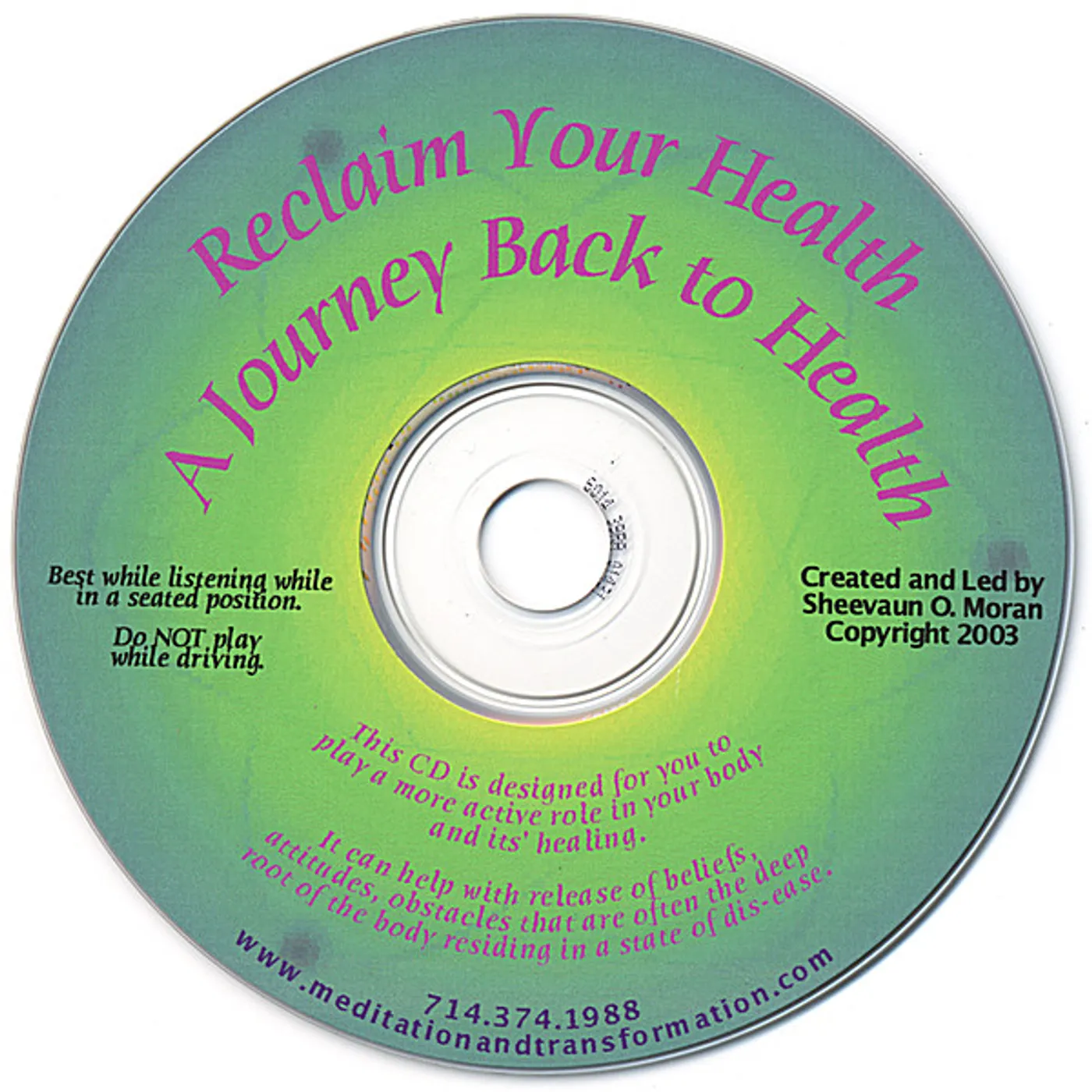 Sheevaun Moran RECLAIM YOUR HEALTH CD