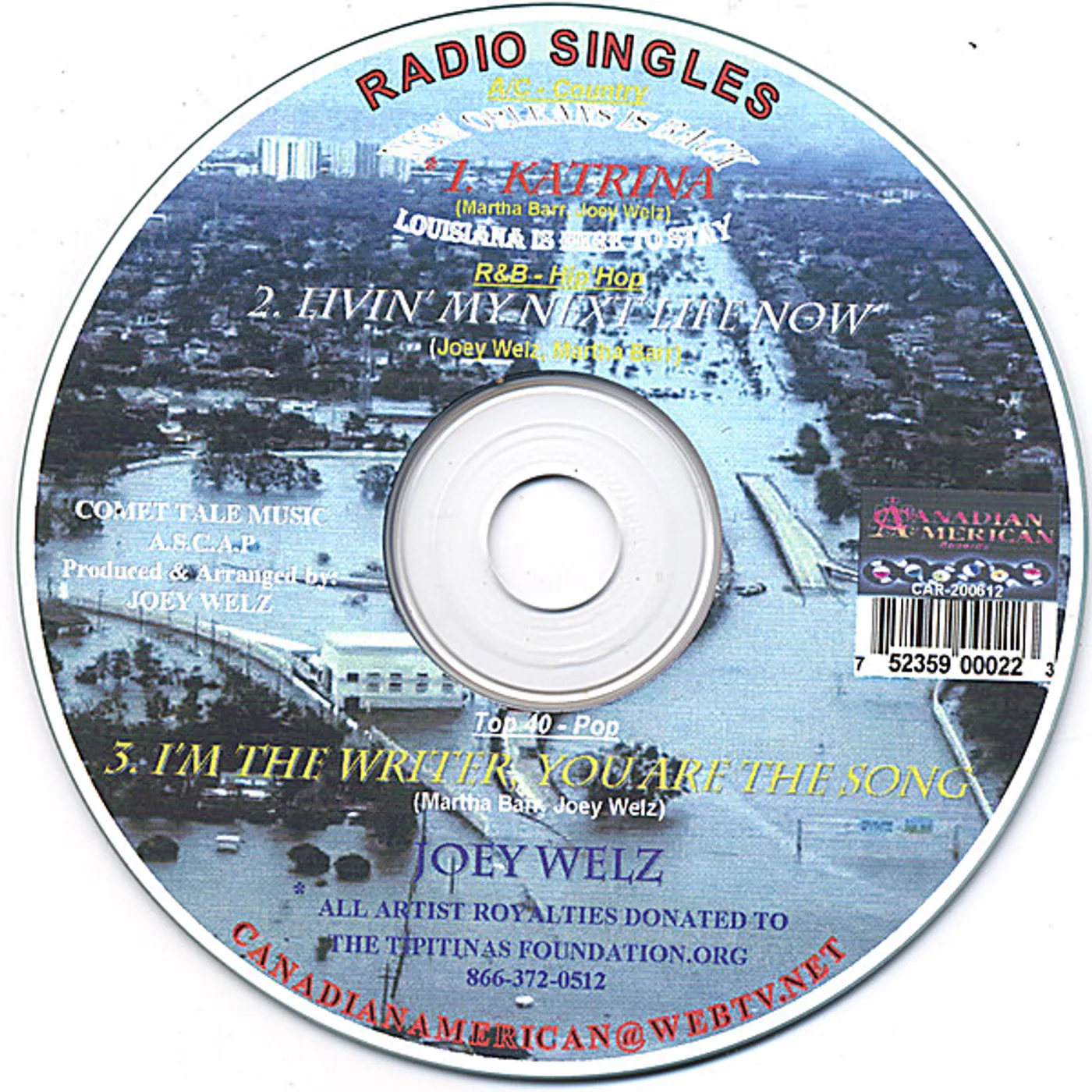 Joey Welz RADIO SINGLES/KATRINA CD