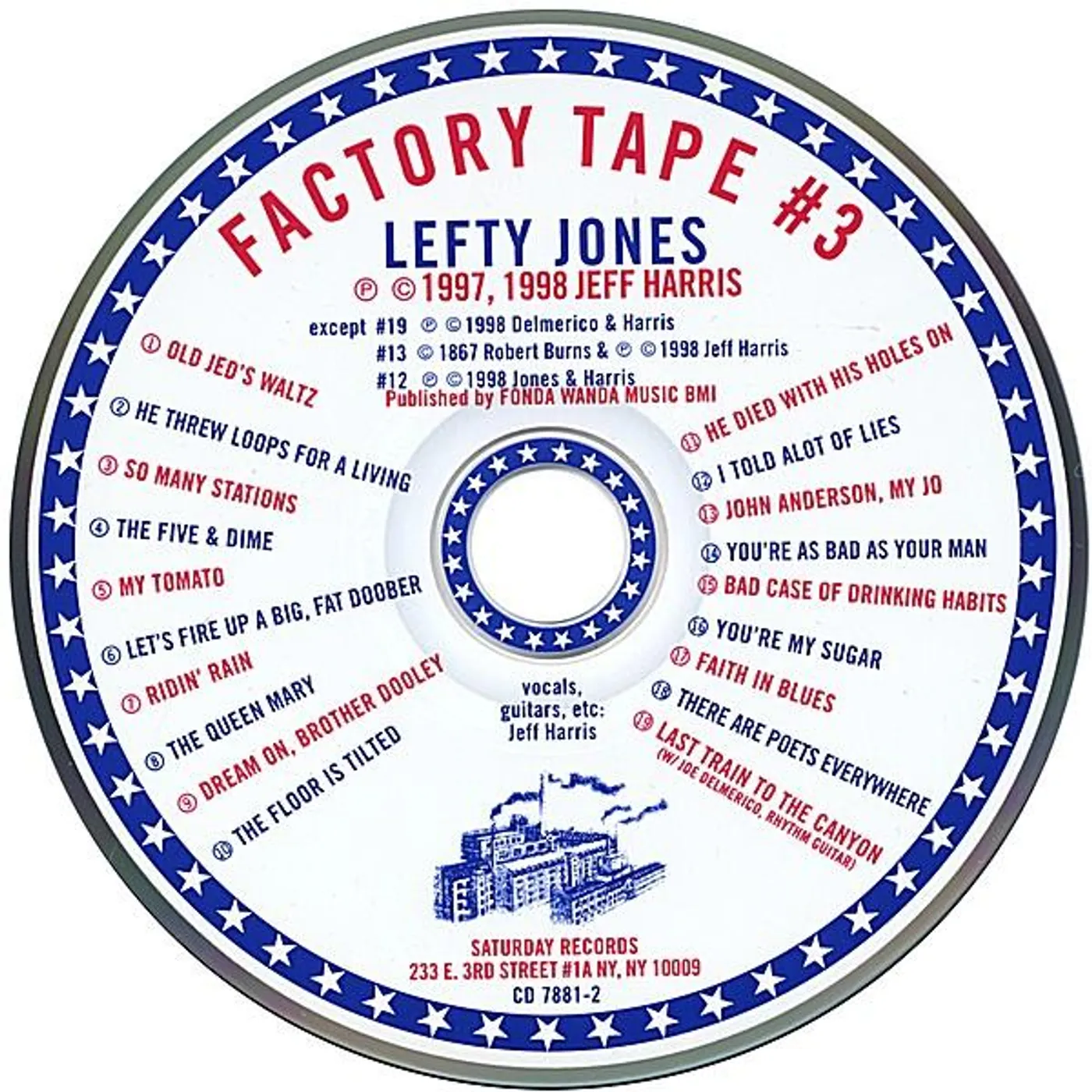 Lefty Jones FACTORY TAPE 3 CD