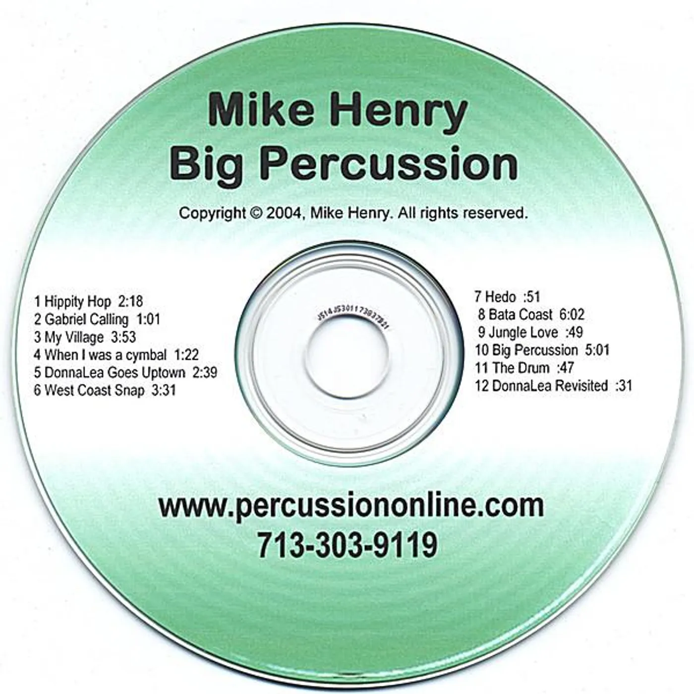 Mike Henry BIG PERCUSSION CD