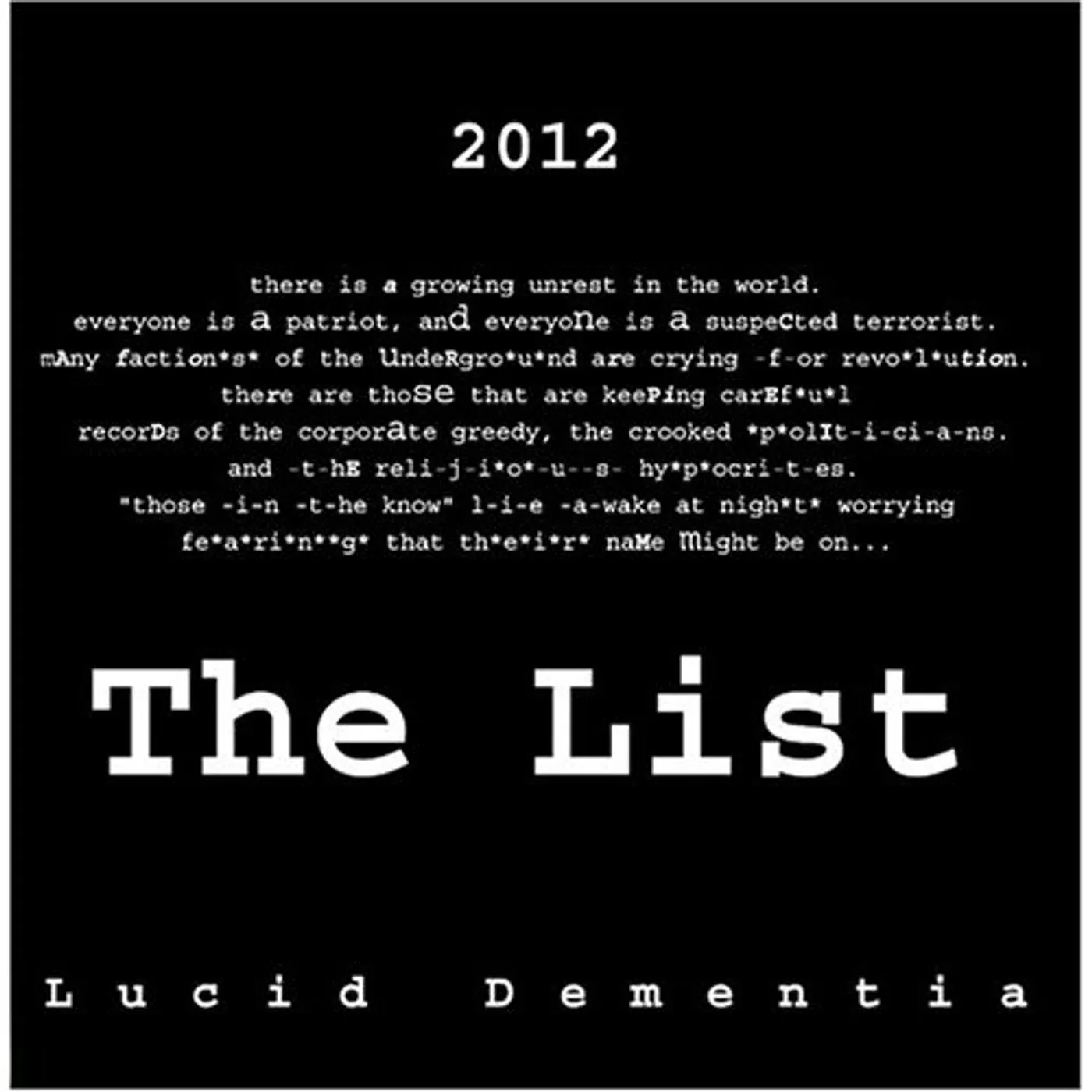 Lucid Dementia LIST CD