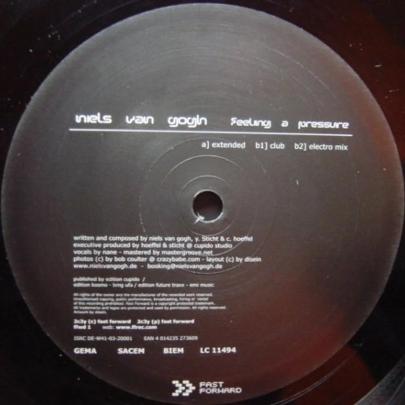 Niels Van Gogh FEELING A PRESSURE Vinyl Record