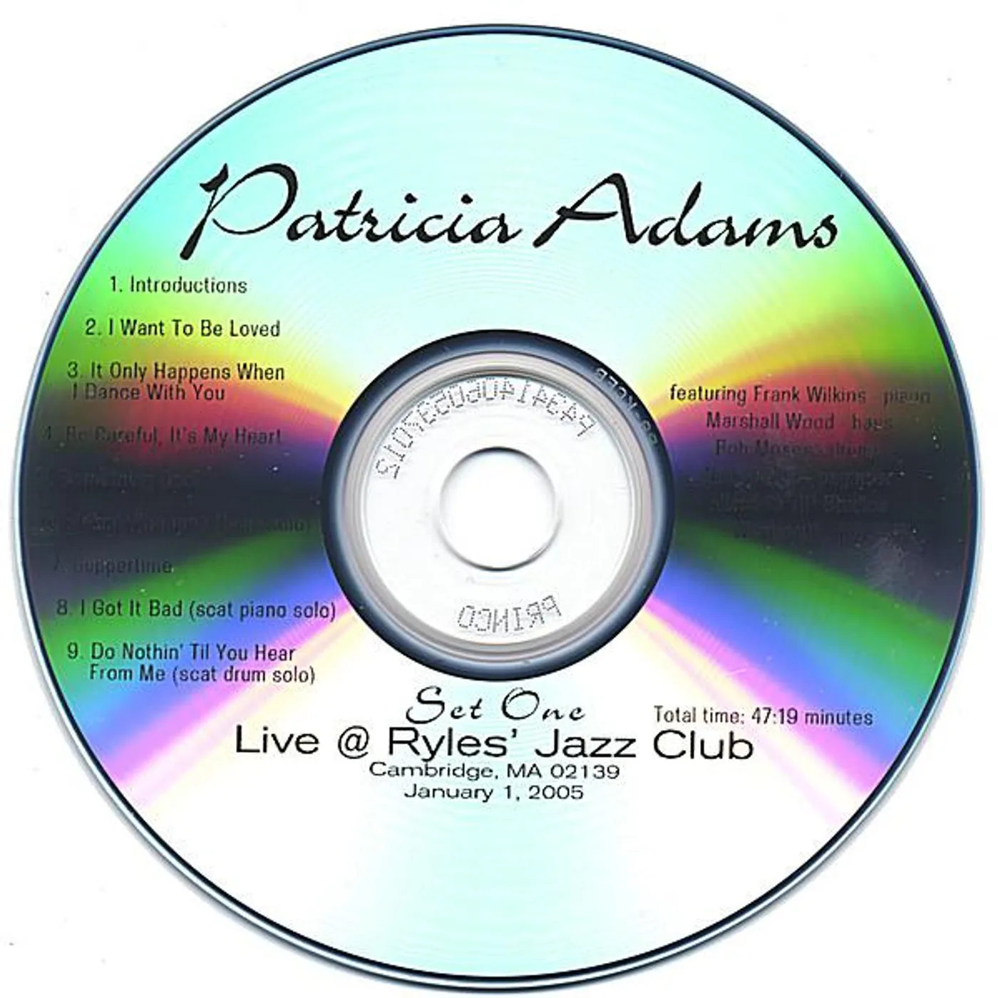 Patricia Adams LIVE AT RYLES JAZZ CLUB 1 CD