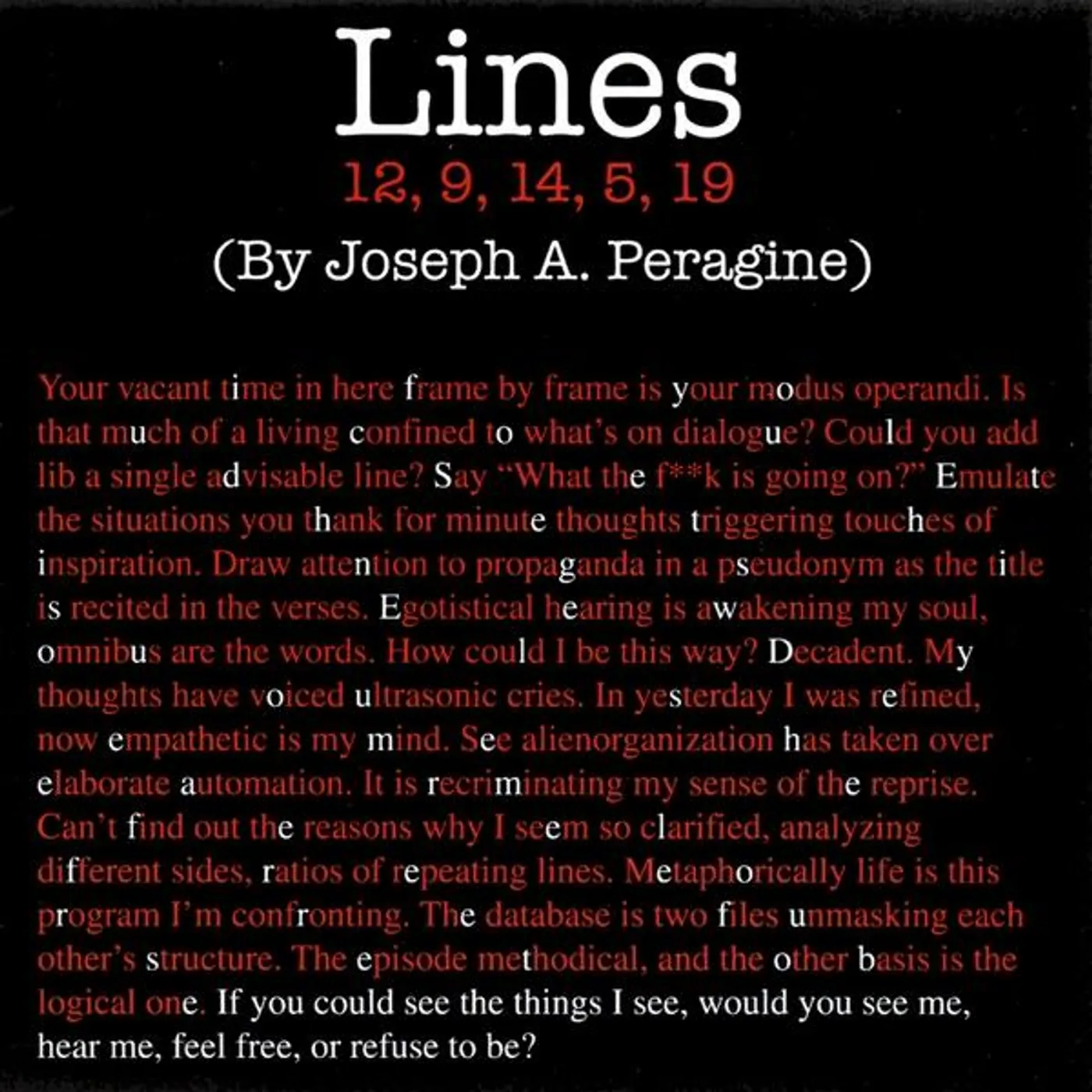 Joseph A. Peragine LINES 12914519 CD