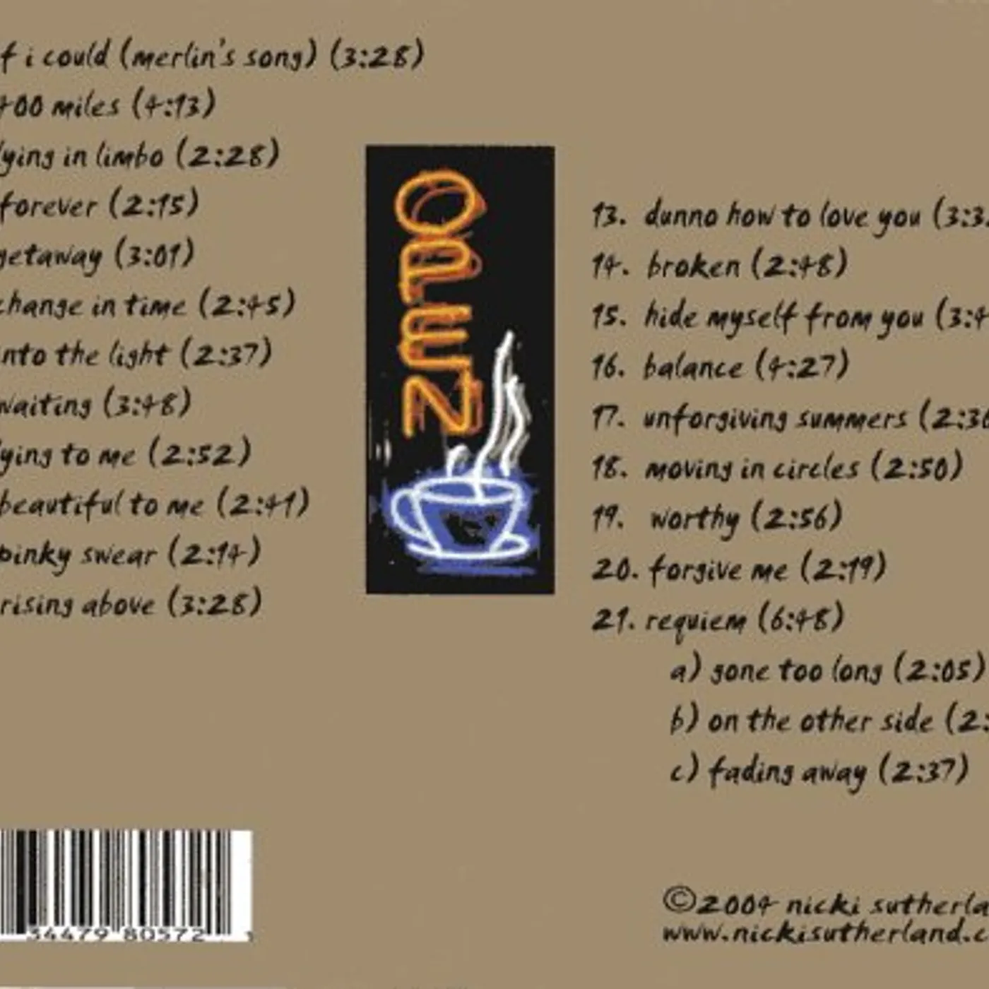 Nicki Sutherland NOTHING IN EXCESS CD